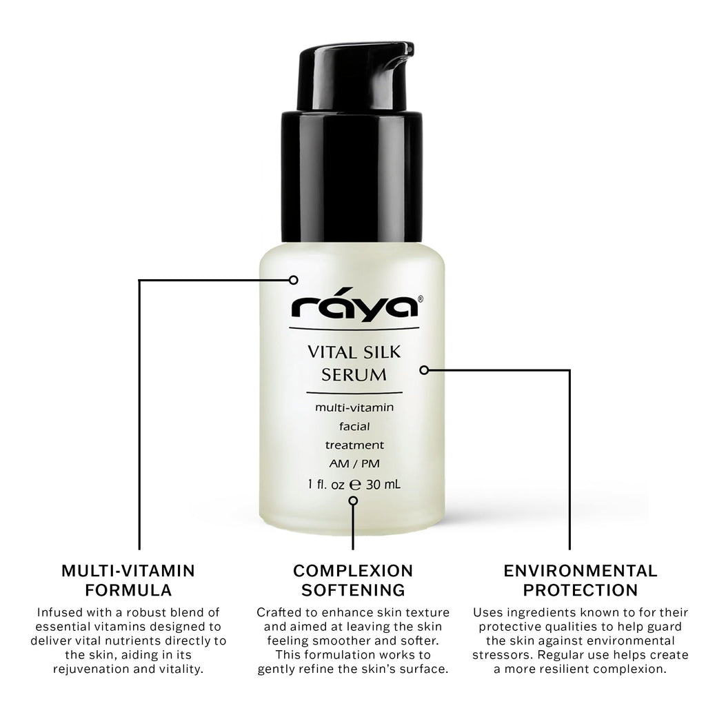 RAYA Vital Silk Serum (509) | Multi-Vitamin Facial Treatment for All Non-Sensitive Skin Beginning to show signs of Age | Softens and Smooths Complexion | Protects From Environmental Damage