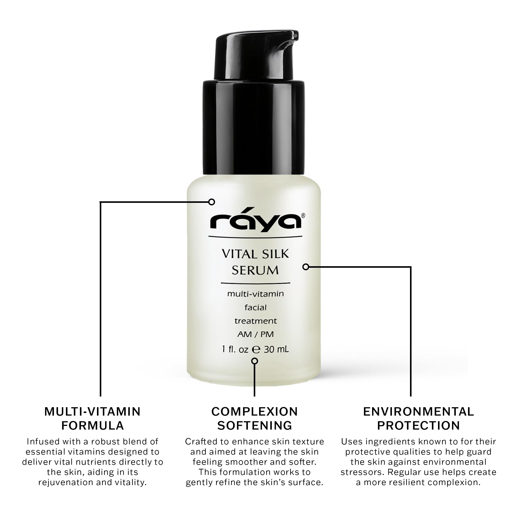 RAYA Vital Silk Serum (509) | Multi-Vitamin Facial Treatment for All Non-Sensitive Skin Beginning to show signs of Age | Softens and Smooths Complexion | Protects From Environmental Damage