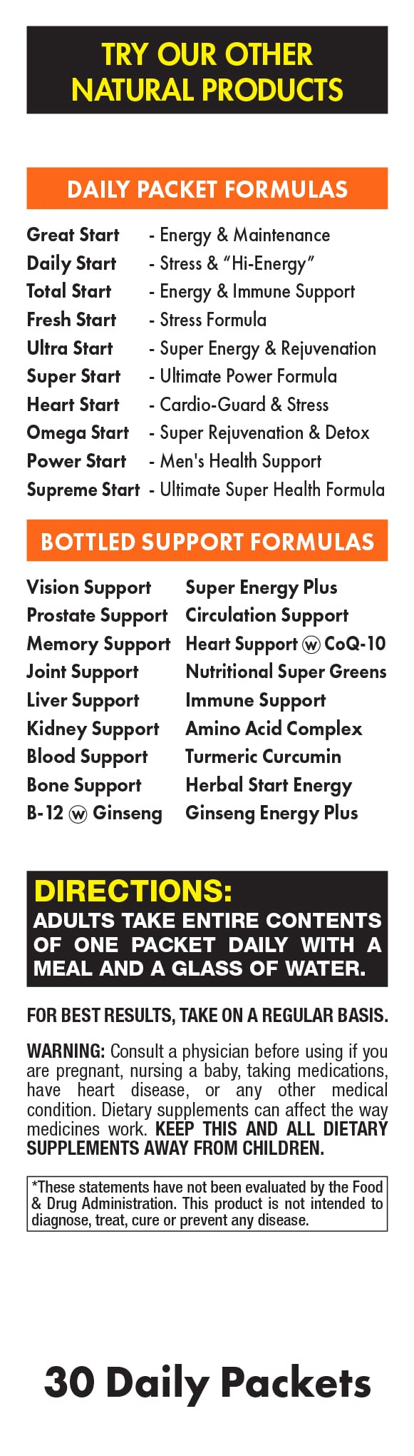 Great Start All-in-One Daily Vitamin Pack - Essential Nutrition - Vitamins C, D3, K2, B-Complex, Zinc, Trace Minerals, Super Greens & Marine Collagen - 30 Day Supply