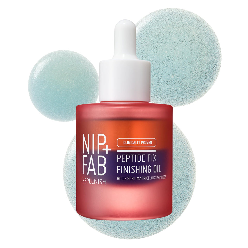 Nip+Fab Peptide Fix Finishing Oil 2%, 1.01 fl oz, Perfect Finish for All Skincare Routines, Support the Skin Barrier, Brighter Smoother Skin Lightweight Bi-Phase Anti-Wrinkle Formula