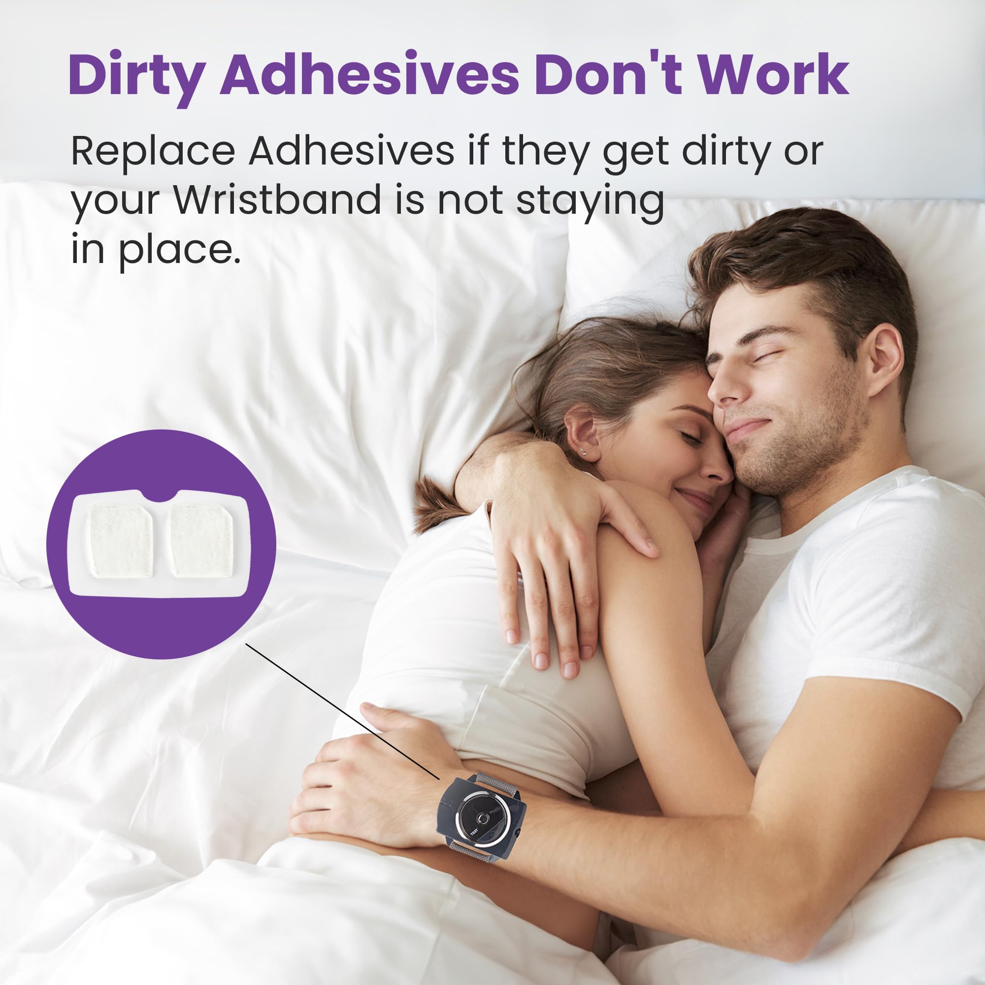 Sleep Connection Gel Adhesive Pads Replacement for Anti Snoring Wristband (6-Pack) - Reusable for Anti Snoring Device, Easy to Apply, Gentle on Skin, Self-Adhesive Pads