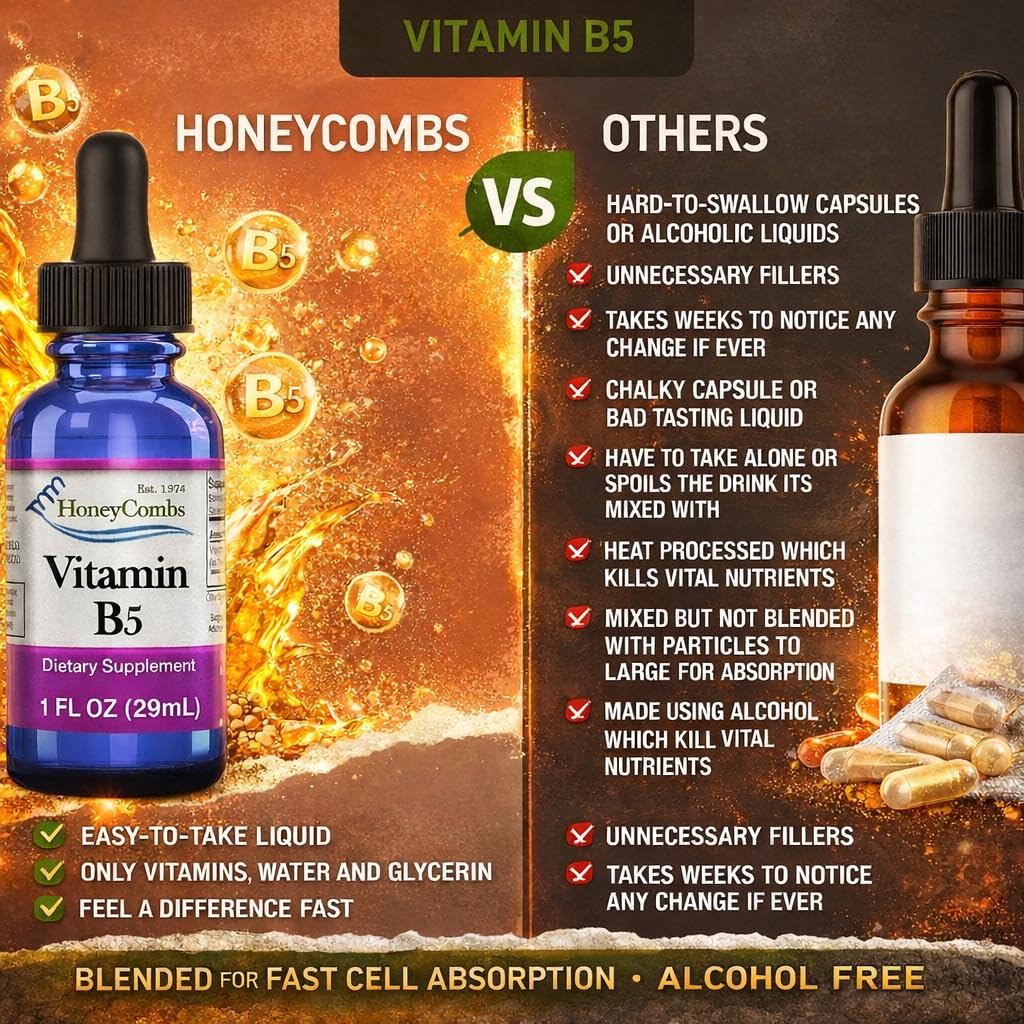 Vitamin B5 Liquid Drops Pantothenic Acid, 1oz