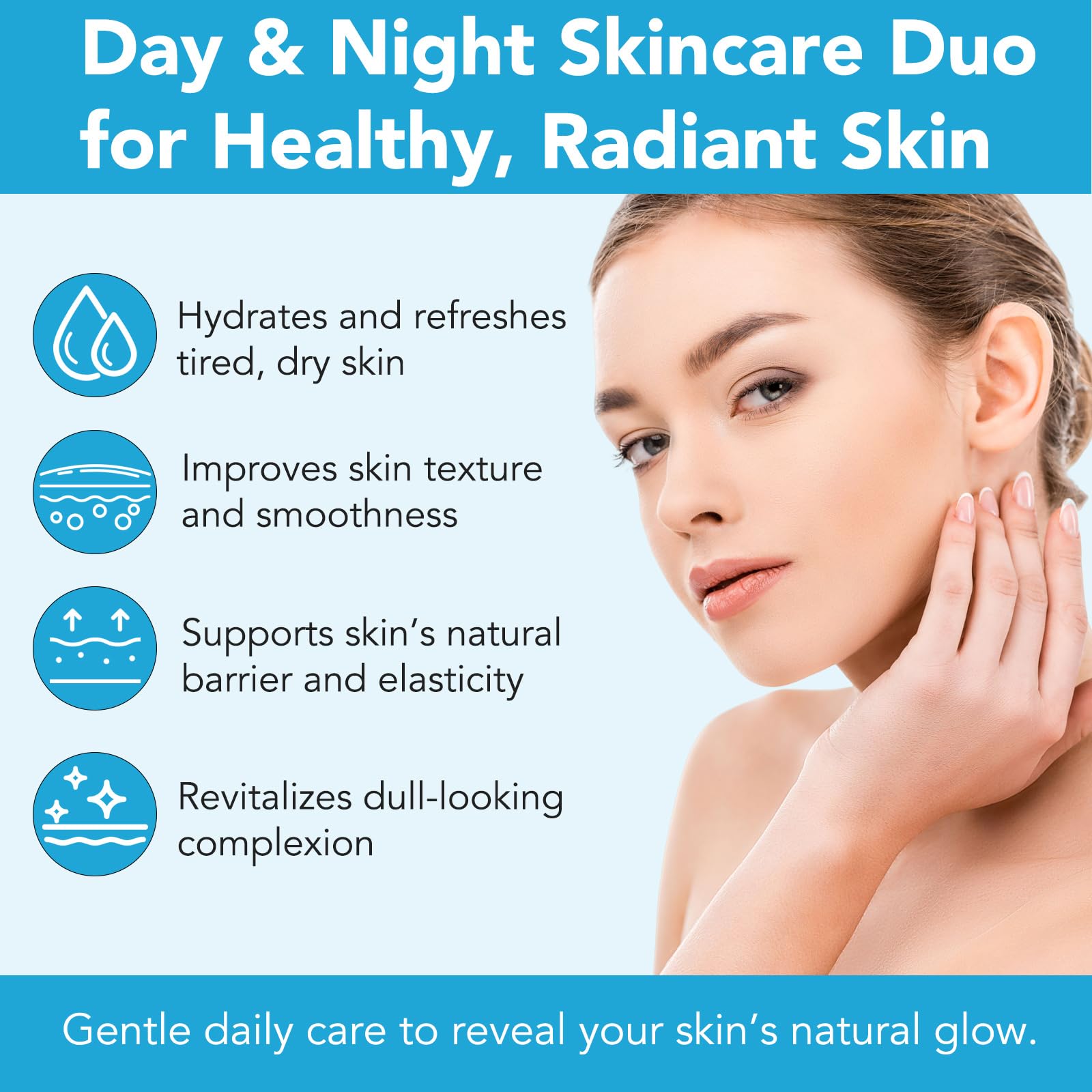 Vitamin C Serum 20% and Hyaluronic Acid Serum for Face, Anti-Aging, Brightening, Hydrating, Wrinkle Reduction, Dark Spot Corrector, Day & Night Skincare Set