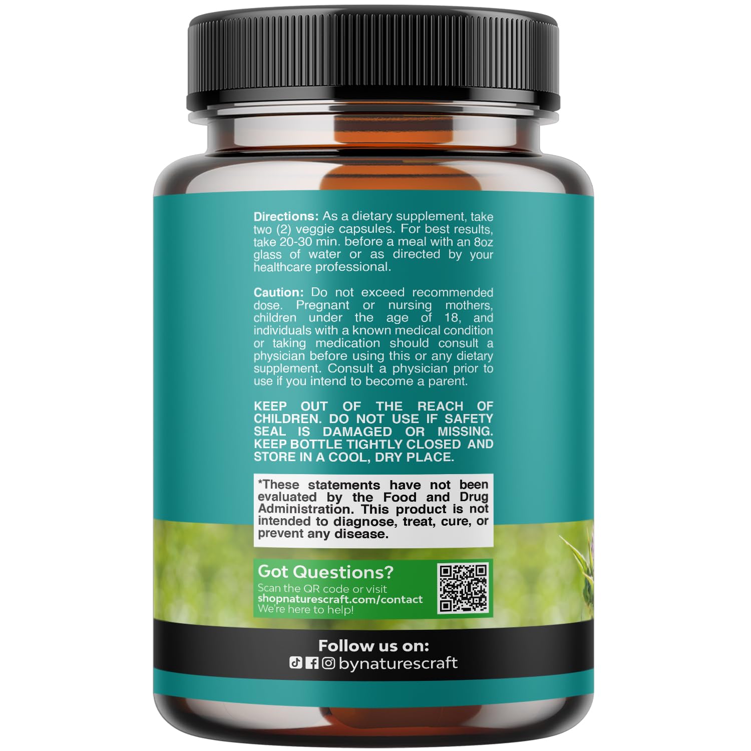 Natures Craft Liver Cleanse Detox & Repair - Herbal Liver Support Milk Thistle Supplement - Silymarin Milk Thistle Supplements with Dandelion Root, Choline, Beetroot & Artichoke Extract - 90 Count