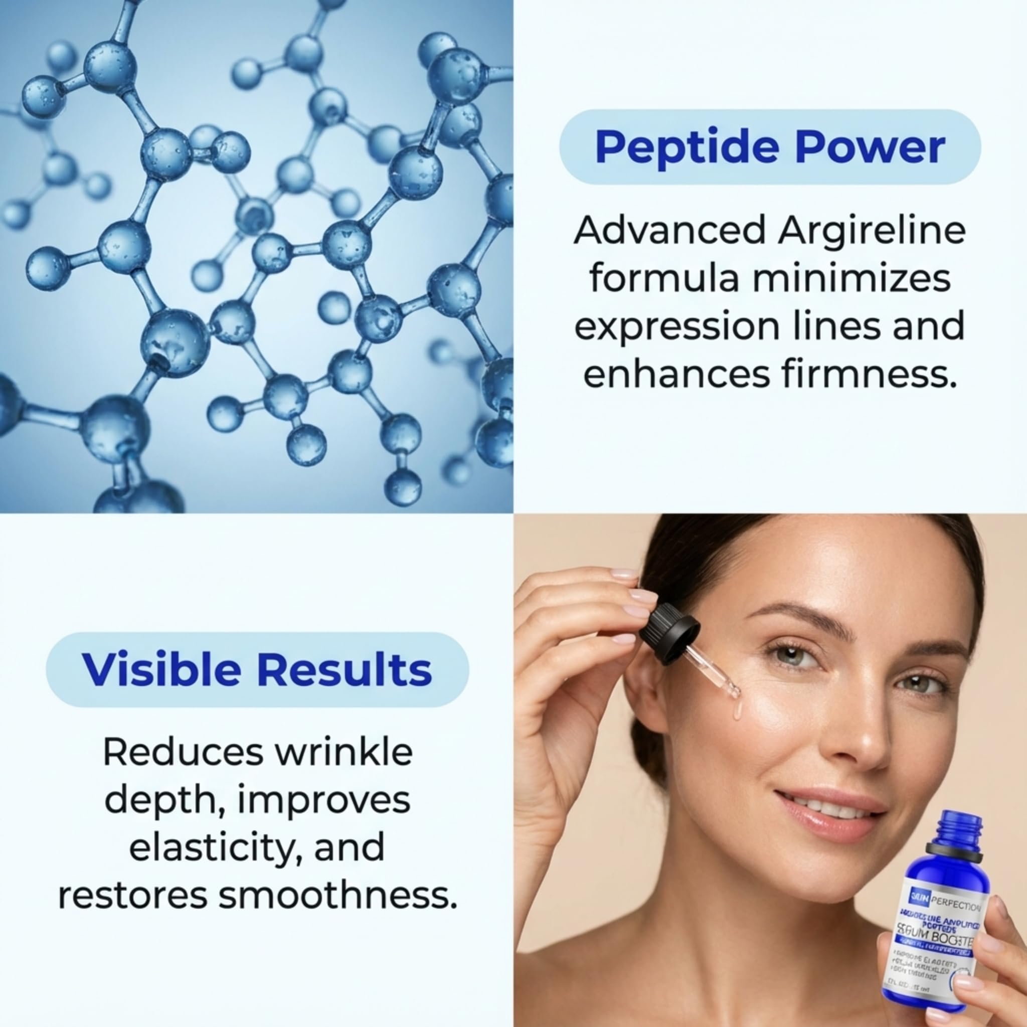 Skin Perfection Argireline Amplified Peptide Solution Multifunctional Anti-aging - Mix Into Any Face Cream for Diy Wrinkle Relaxing - Acetyl Hexapeptide 8