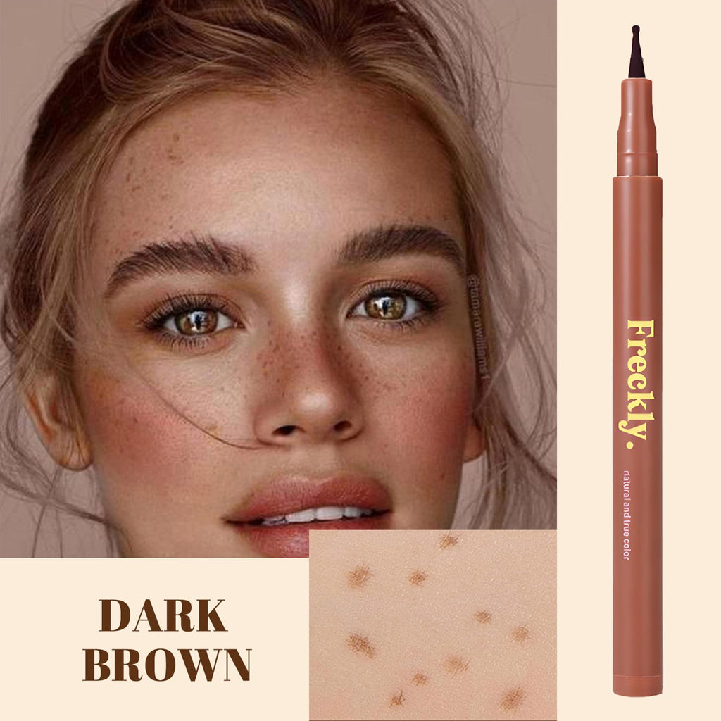 Felt Tip Freckle Pen – Waterproof, Long-Lasting Faux Freckles for a Natural Look – Quick-Dry, Skin-Friendly Freckle Stamp (#Dark Brown)