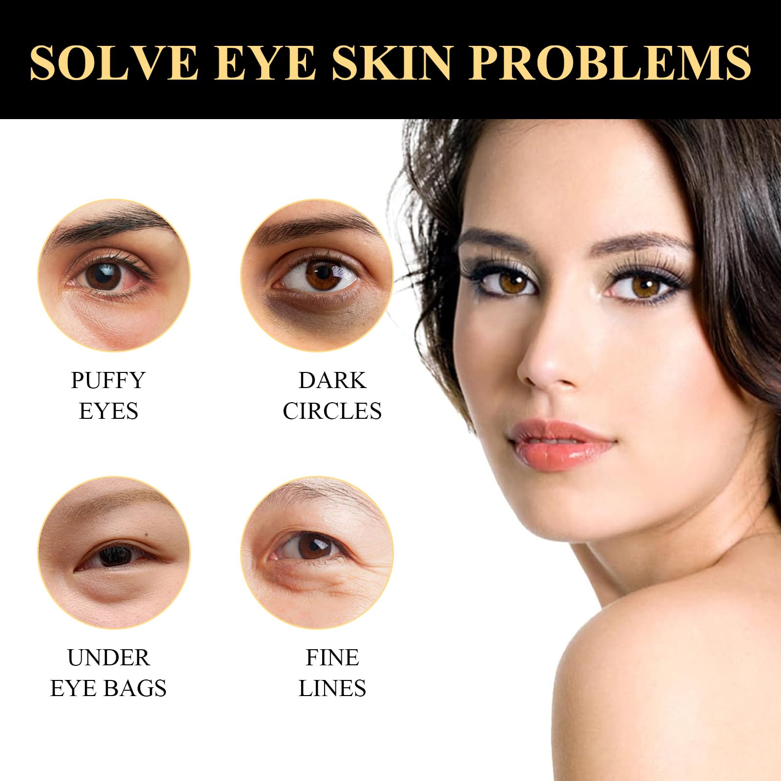 Guegine Instant Eye Tightener, Eye Bag Cream Instant Firmx Eye Tightener for All Skin Eye Cream for Tightens and Smoothes for Dark Circles Fine Lines Puffiness,Fade Fine Lines (2PCS)