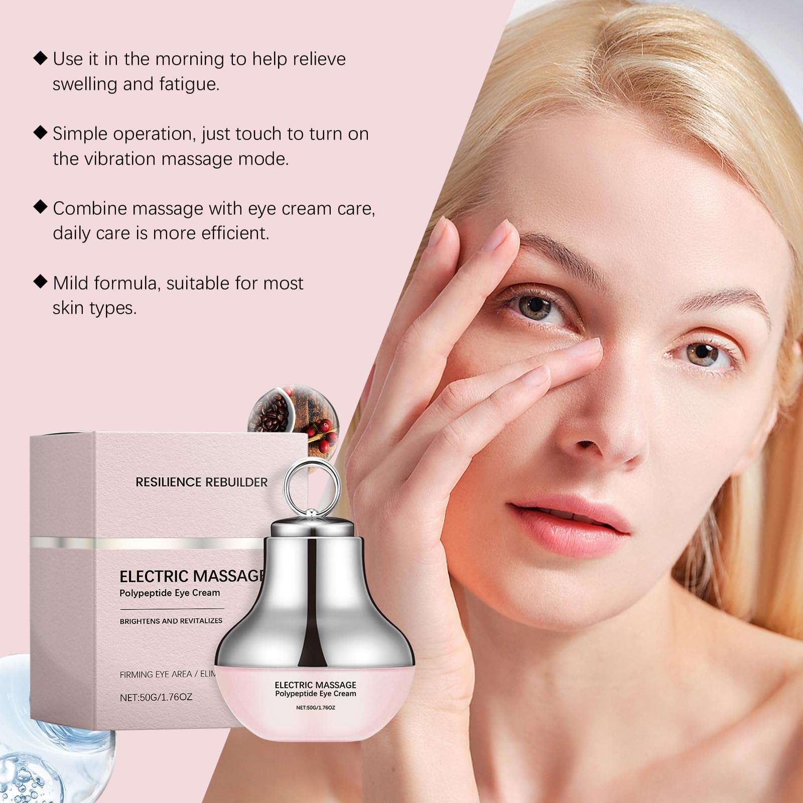 neck & eye Care Tightening & Revitalizing Set, AH-8 Firming Neck Cream + Electric Massage Eye Cream