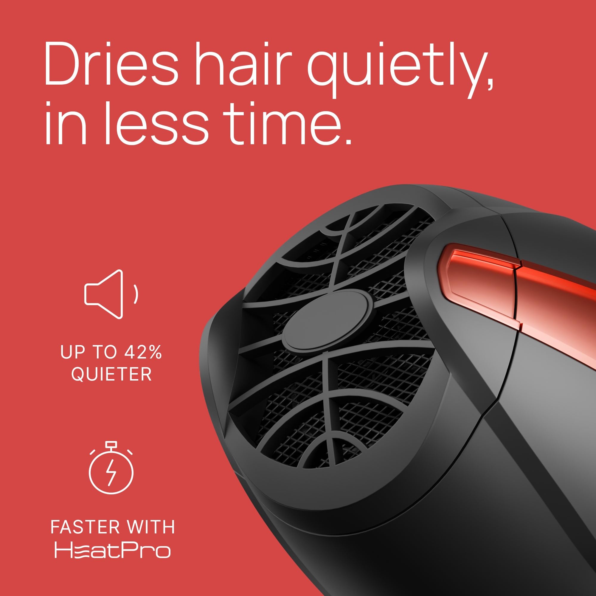 TREZORO Professional Hair Dryer with Diffuser, Ionic Ceramic Tourmaline Technology, 2000W Fast Quiet Drying, With Narrow & Wide Concentrator Nozzles, 3 Heat & 2 Speed Settings, Cool Shot Button, Black