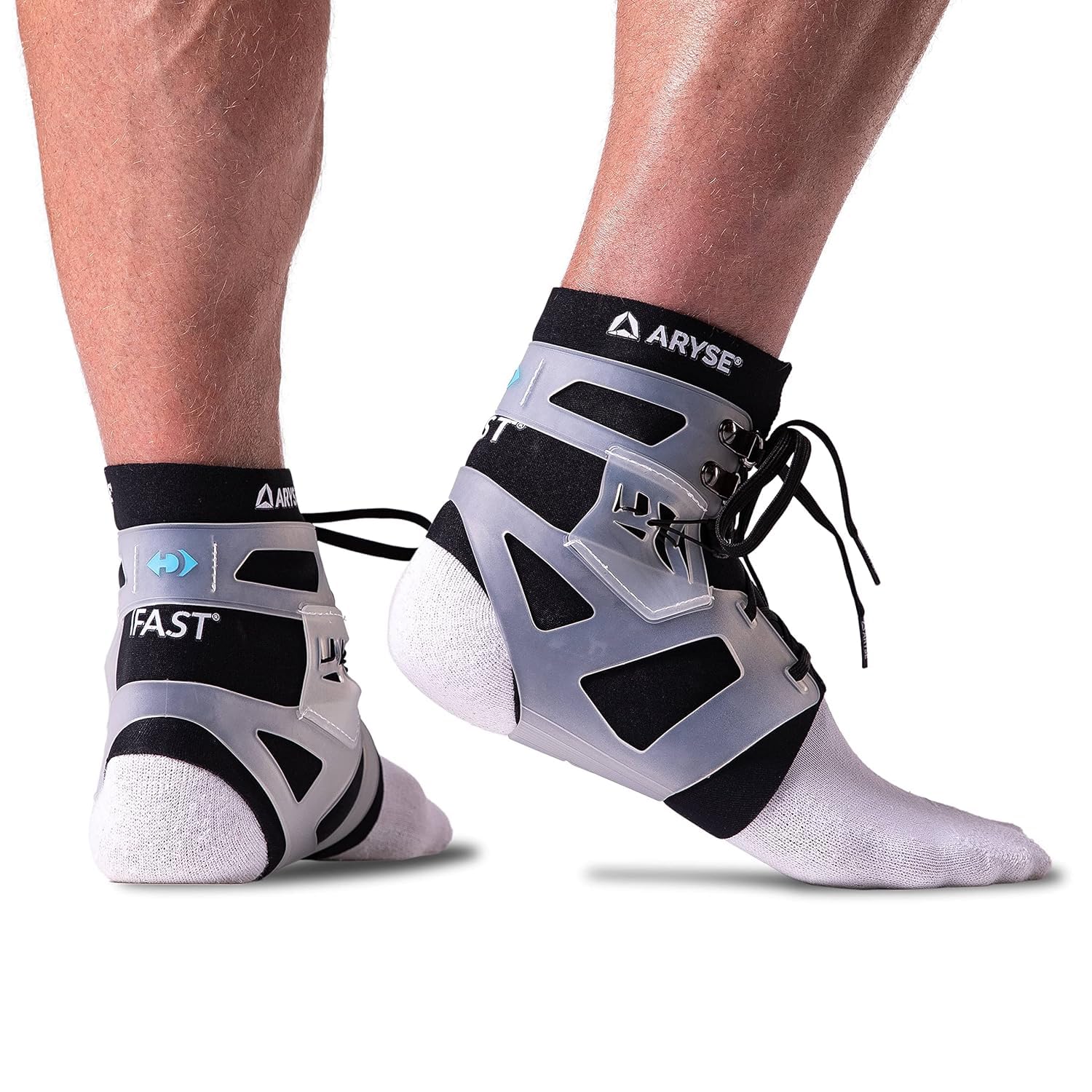 ARYSE IFAST Ankle Brace - Ankle Stabilizer For Men & Women - Great For Basketball, Volleyball, Soccer & More! (Medium, Frosted, Single)