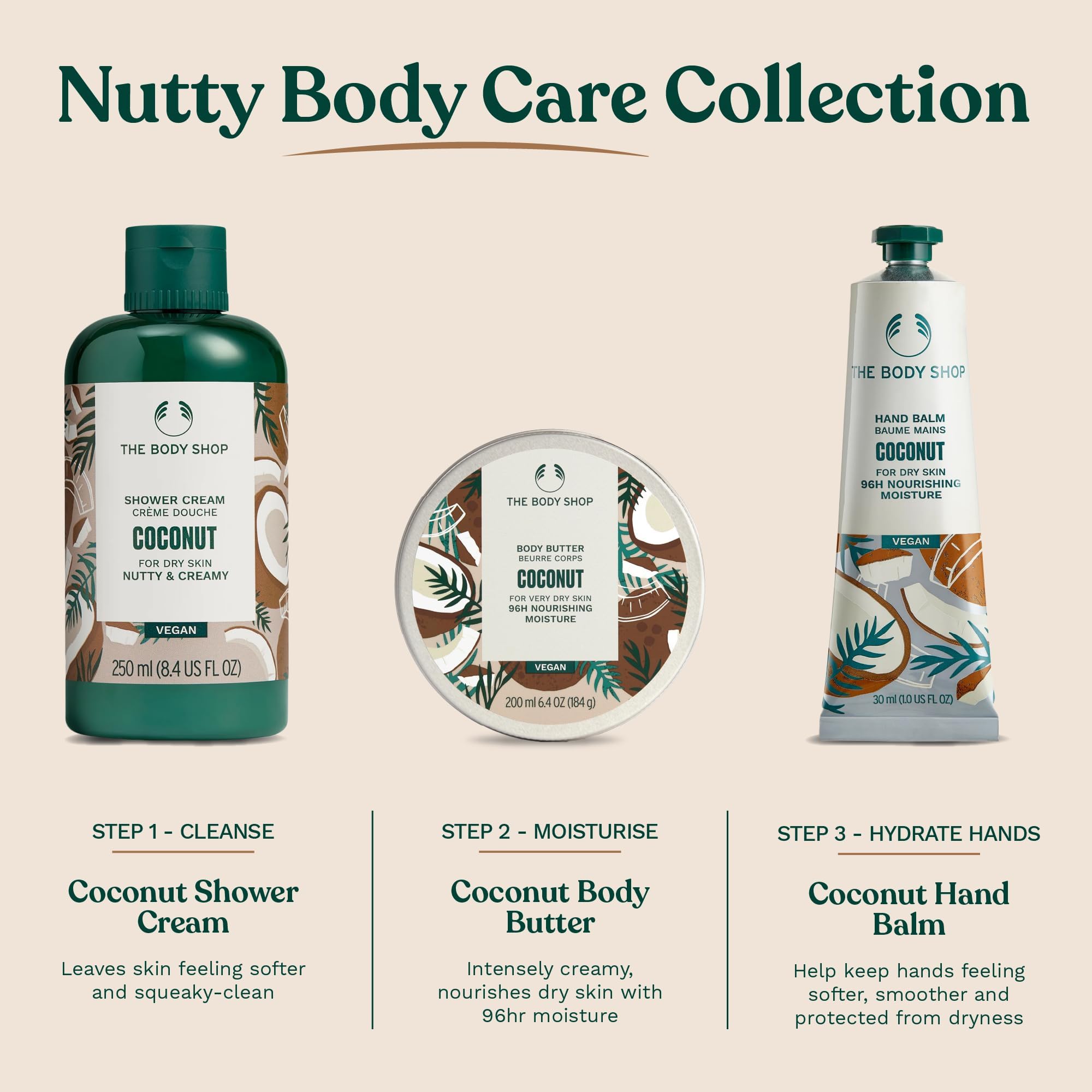 The Body Shop Body Butter | 96hr Nourishing Moisture for Dry Skin | Non-Greasy with Shea Butter for Smoother Softer Skin, Vegan, 200 ml / 6.4 oz (Coconut)