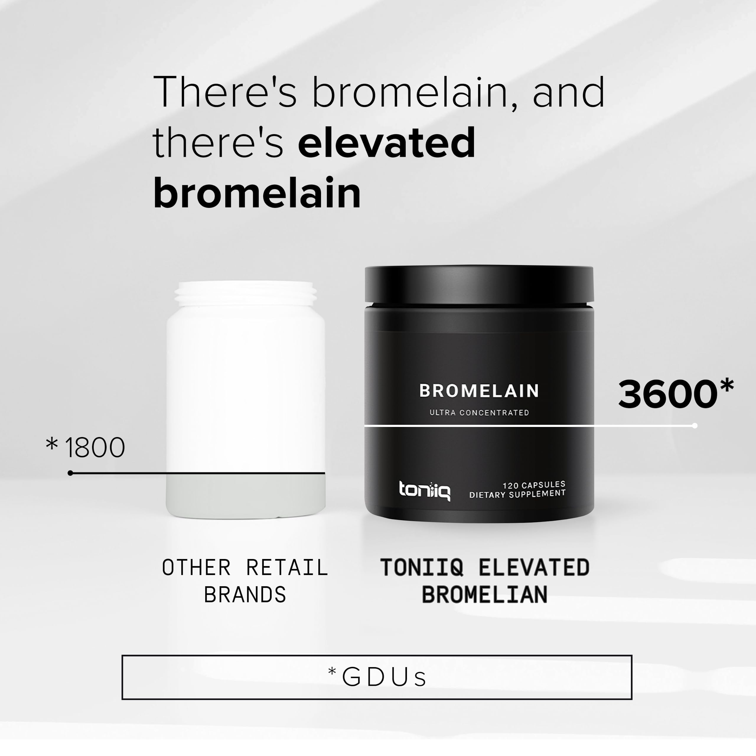 Ultra High Strength Bromelain 500mg - 3600 GDU/Gram - Highly Concentrated and Bioavailable - Third-Party Tested Formula - 120 Vegetarian Capsules - 120 Servings Per Container - Bromelain Supplement