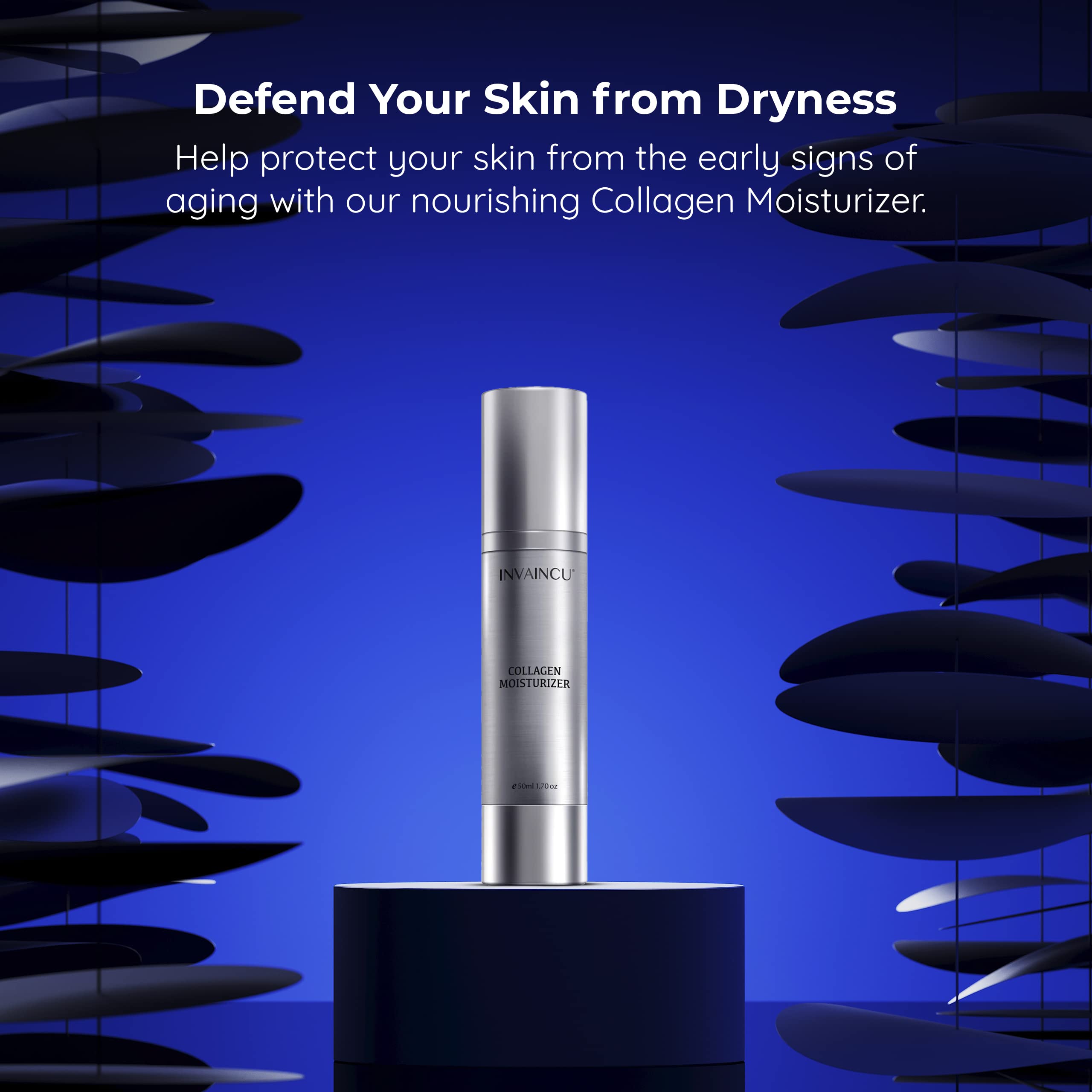 Invaincu Collagen Moisturizer for Face - Day & Night Moisturizer for Aging Skin with Prebiotics & Probiotics, Jojoba Oil, & Shea Butter for Oily, Sensitive, & Dry Skin