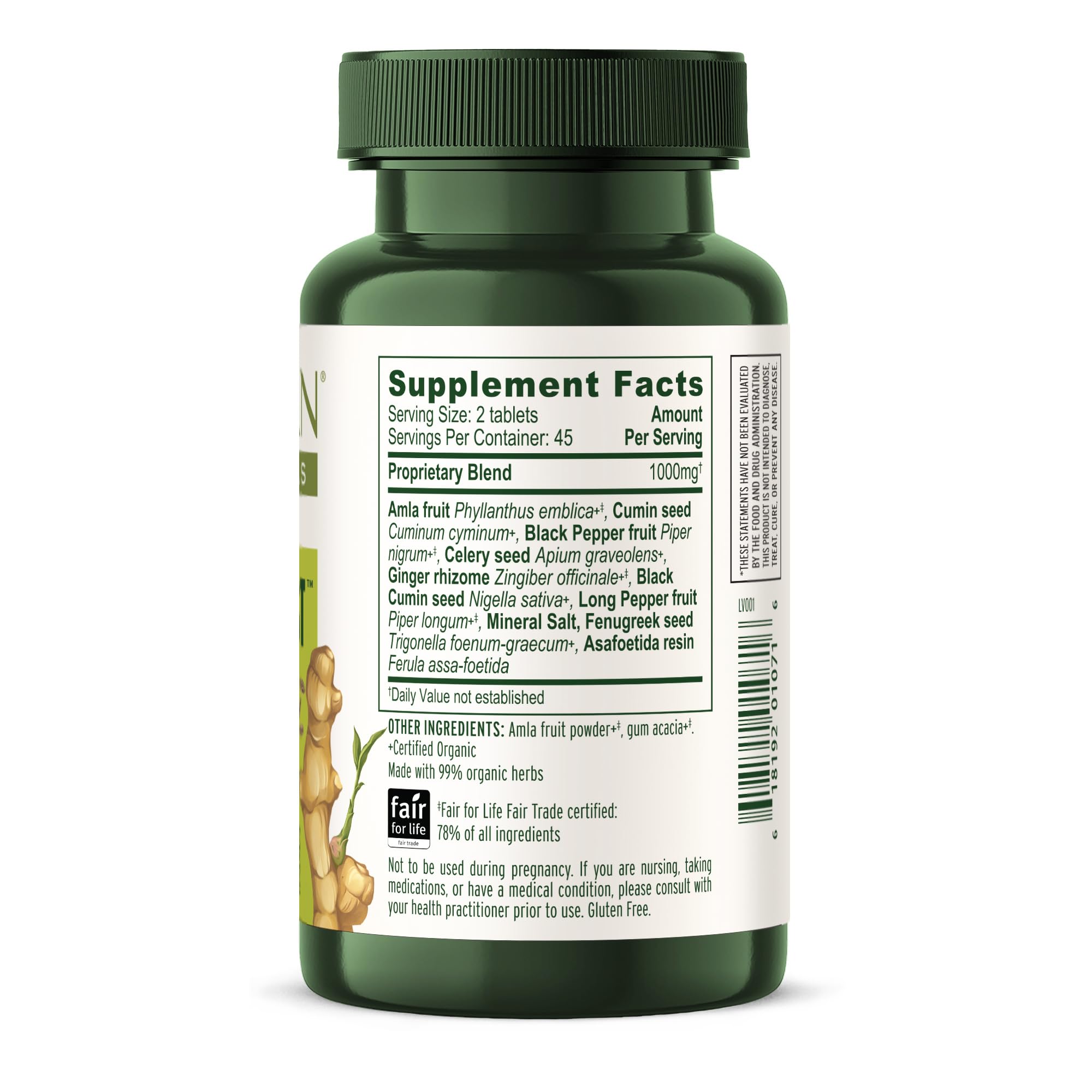 Banyan Botanicals Organic Vata Digest – Warming Digestive Support Supplement – Herbal Bloat & Gas Relief with Ginger, Cumin & Ajwan – Support for Slow Digestion – 90 Tablets – USDA Organic