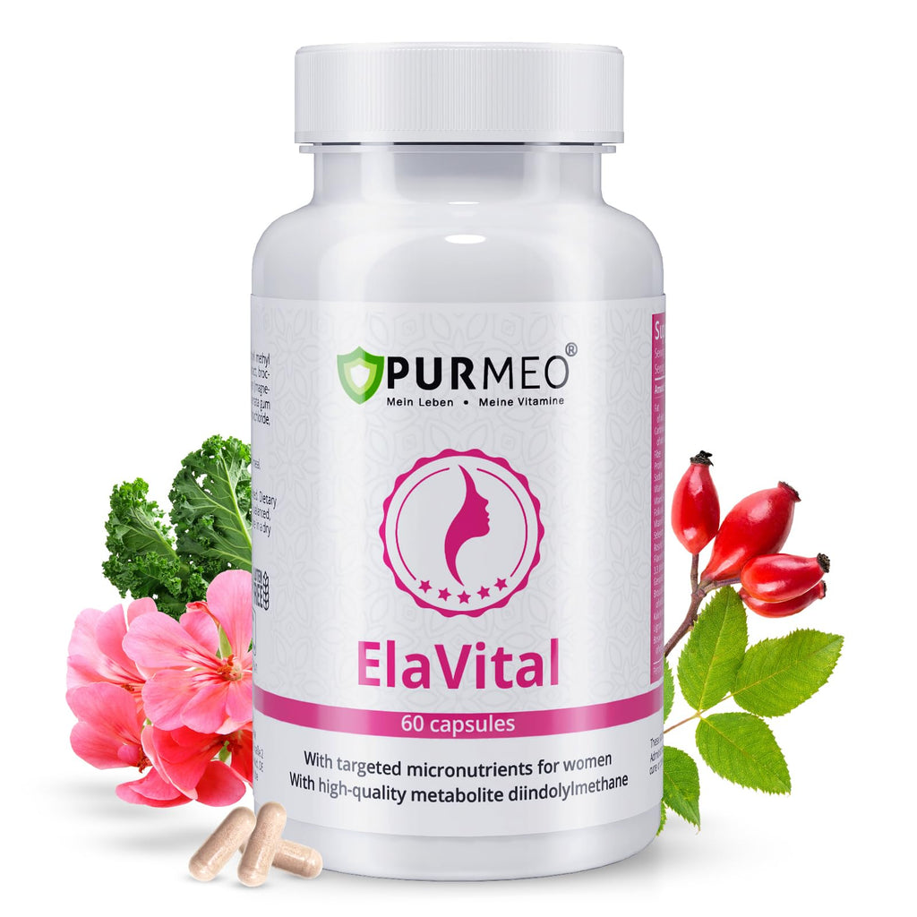 purmeo DIM Supplement for Women - Hormonal Balance Support for PMS, Mood, Bloating & Menopause Relief with Flaxseed, Vitamins & Herbal Extracts, Vegan, Non-GMO