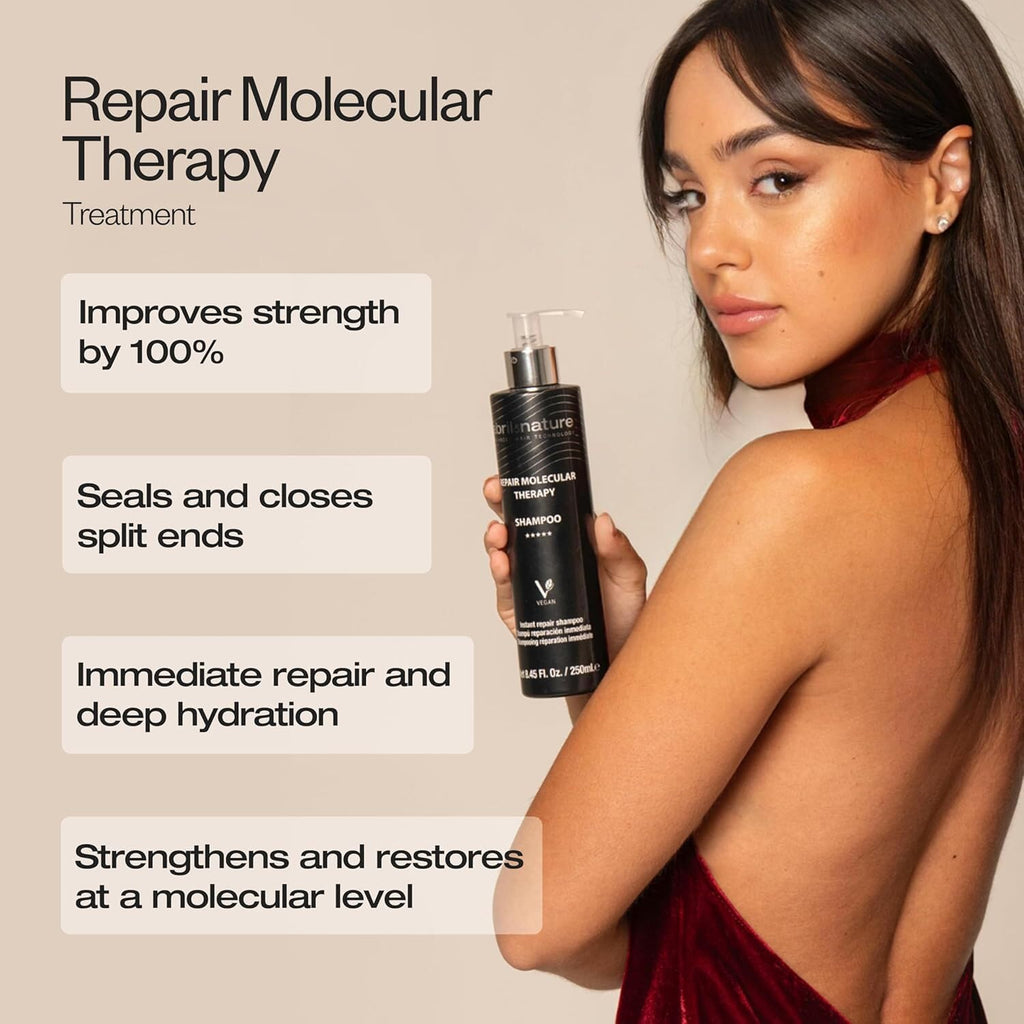abril et nature - Professional Hair Serum Molecular Therapy - For Damaged, Chemically Treated, or Aging Hair - Repairs, Restructures, and Fills the Hair Fiber - Leave-In - 100 ml