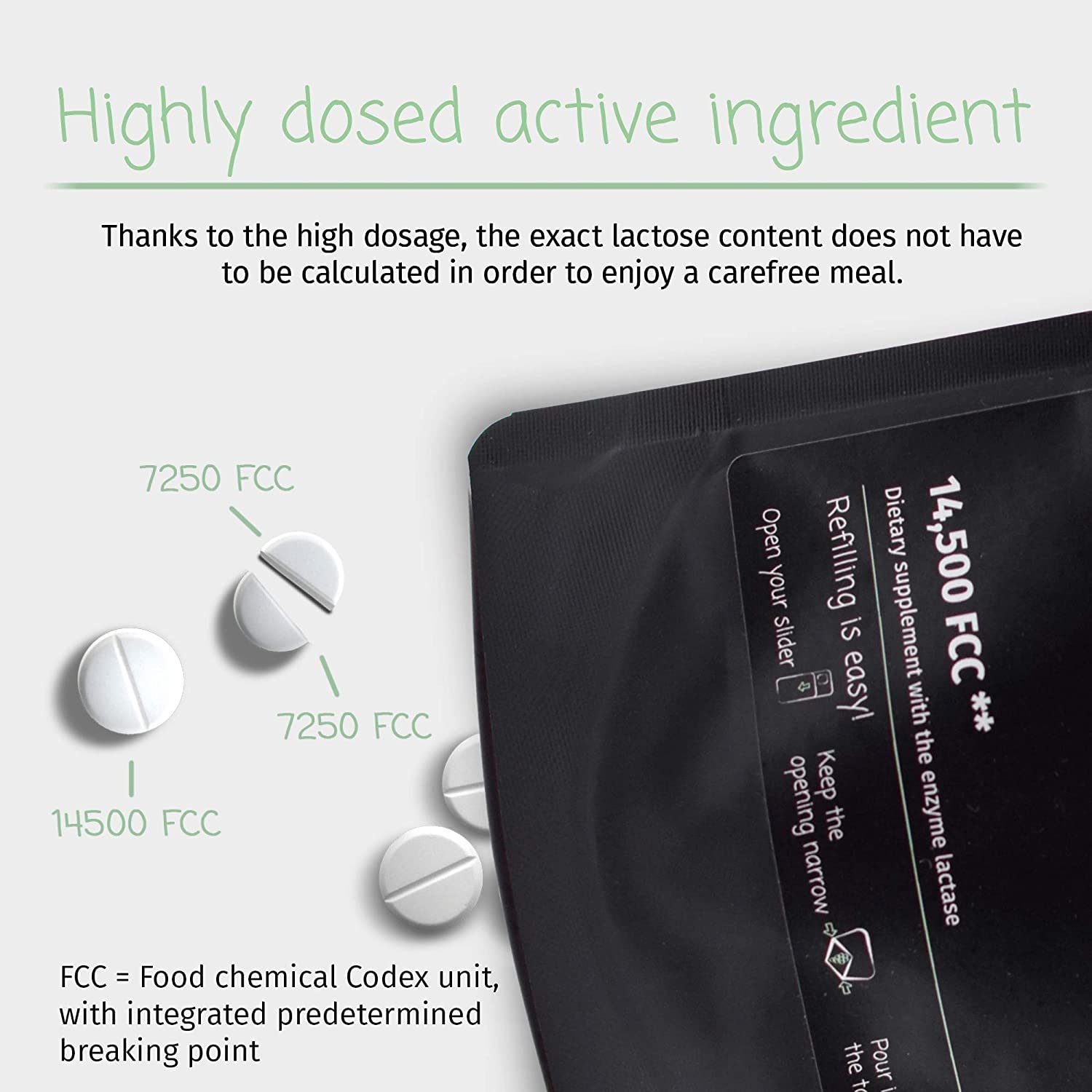 LactoJoy Lactase Tablets | Helps with Lactose Intolerance | Contains 45 Pcs. of Extra-Strength Dose (14,500 FCC) Lactase Enzyme Tablets | 100% Vegan | Supports The Lactose Digestion