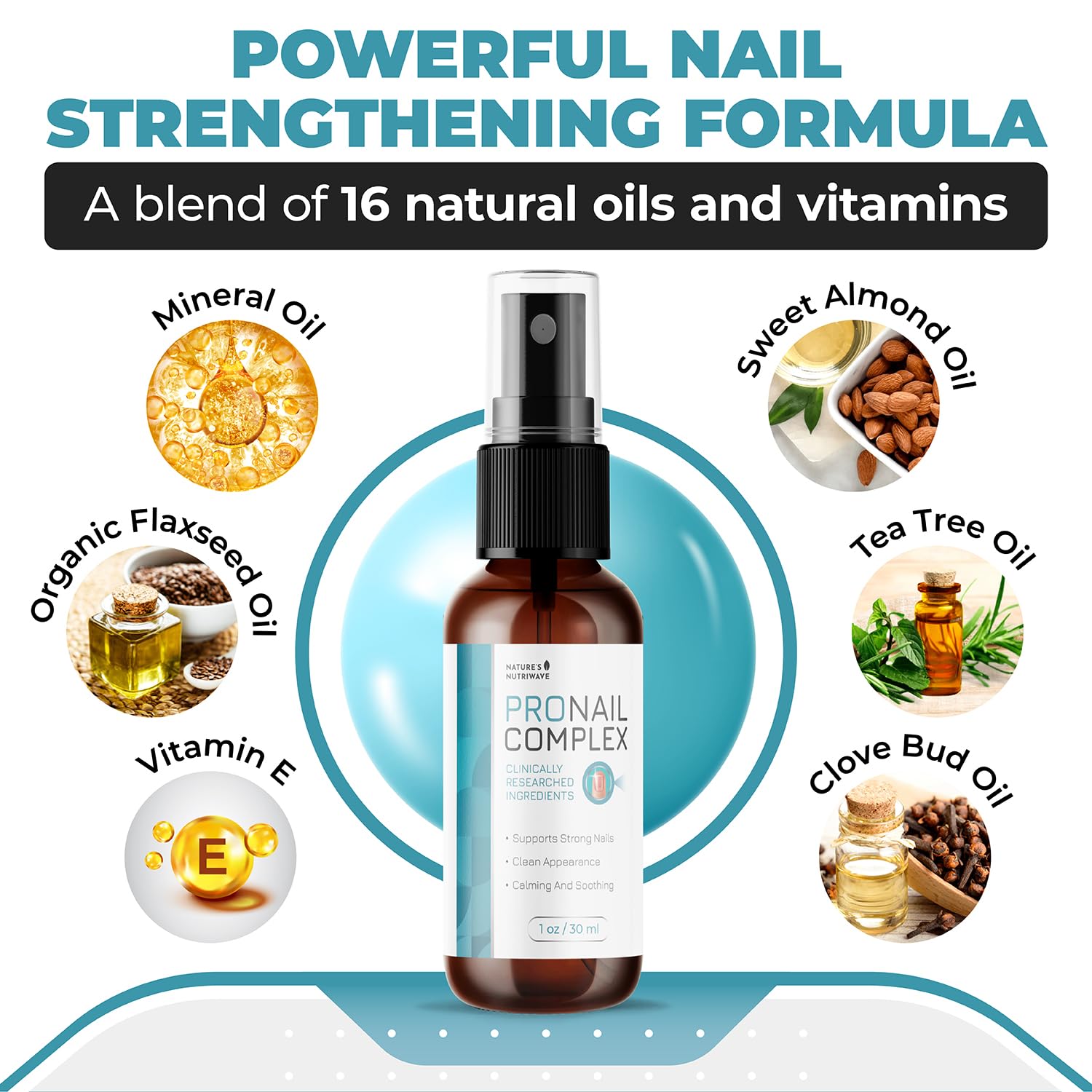 Pronail Complex Spray - ORIGINAL FORMULA Toenail Treatment Extra Strength, Restores Appearance of Discolored/Damaged Nails, Toe and Fingernail Repair - 100% Natural Ingredients - 3 Month Supply