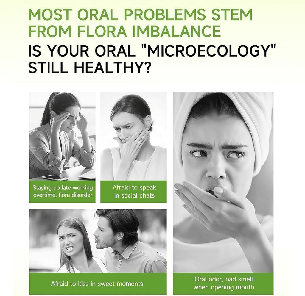 Oral Probiotics for Bad Breath Treatment, Gum Health probiotic and prebiotics, Oral Health Probiotics for Women and Men, Fresh Breath and Gut Health for Adults, Travel Probiotic 30 Packets
