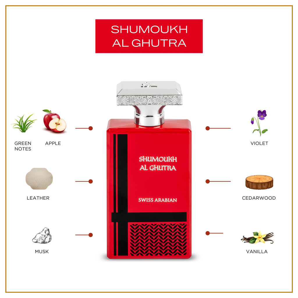 Swiss Arabian Shumoukh Al Ghutra - Luxury Products From Dubai - Long Lasting Personal EDP Spray Fragrance - A Seductive Signature Aroma - 3.4 Oz