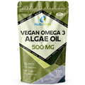 Vegan Omega 3 Algae Oil 500mg | 120 Vegan Softgels | DHA 200mg & EPA 100mg | Vegan Alternative to Omega 3 Fish Oil | Supports Eye, Brain & Heart Health | Essential Fatty Acid