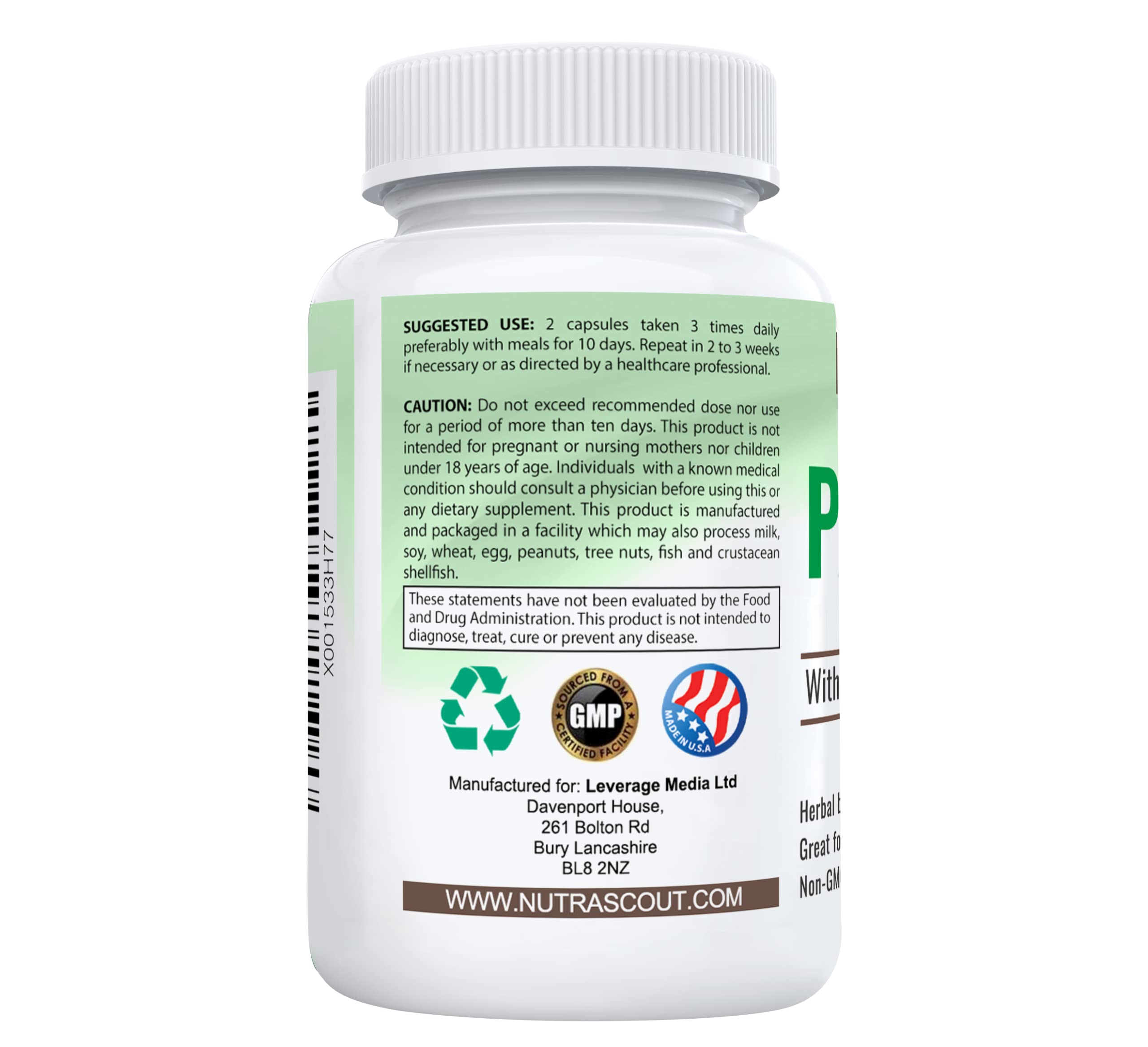 NutraScout Paracel Intestinal Guard | Intestinal Cleanse for Humans | Wormwood, Black Walnut, Clove, Garlic & More | 60 Capsules (Non-GMO)