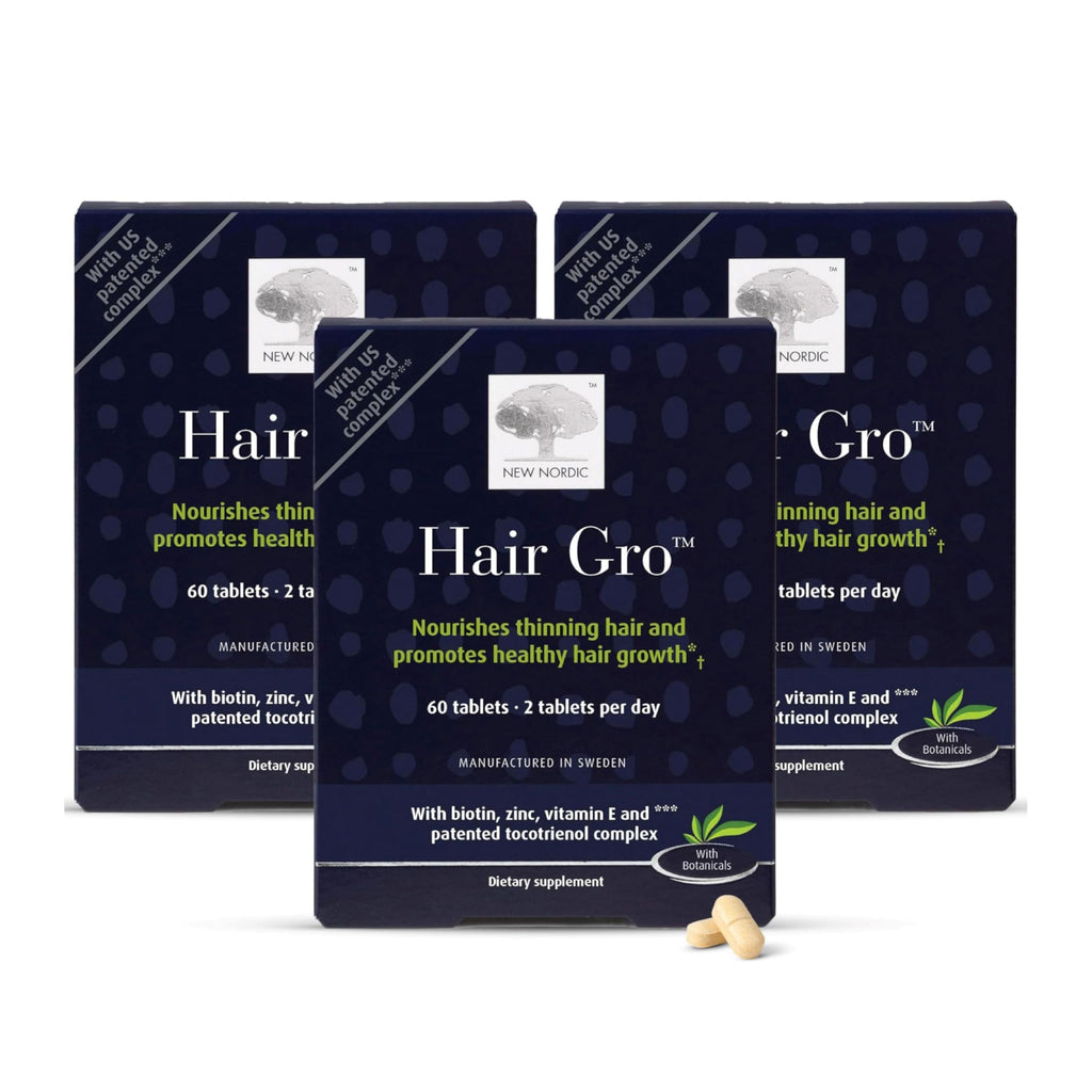 NEW NORDIC | Hair GRO Tablets | Biotin & Tocotrienol Complex | 180 Count