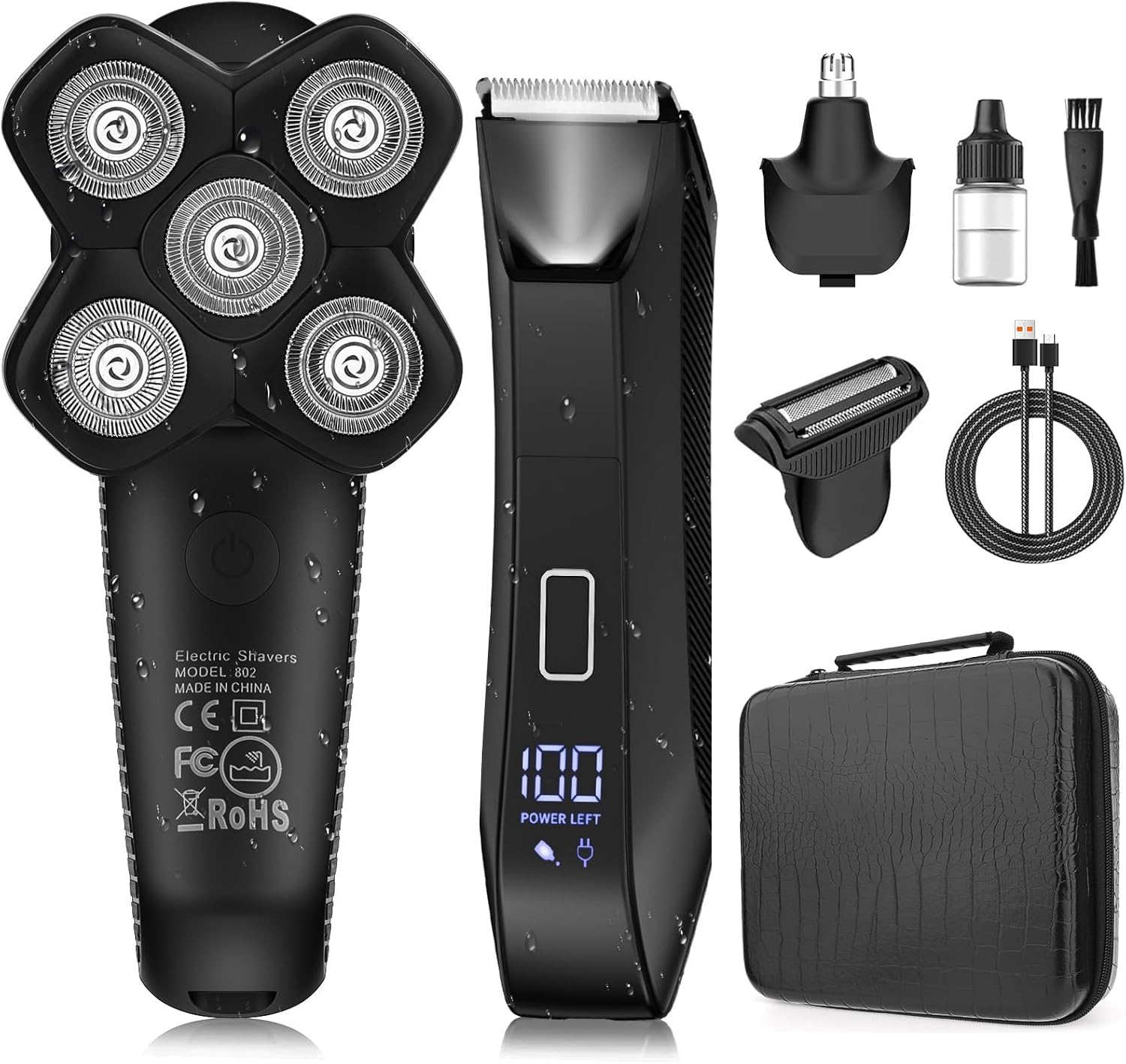 Manscape Body and Ball Trimmer for Men, Bald Head & Body Shaver, Mens Grooming Kits Pubic Groin Hair Trimmer, Body Groomer Electric Razors for Smooth Shaving, IPX7 Waterproof