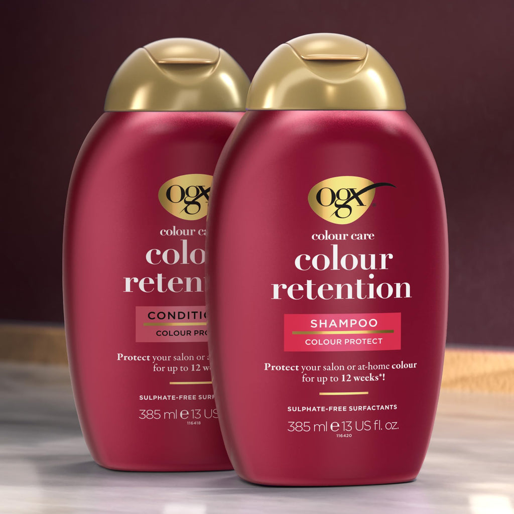 OGX Colour Care Colour Retention Shampoo, Colour Protect, Protects Salon or At-Home Colour for up to 12 Weeks, Sulfate Free, 385ml