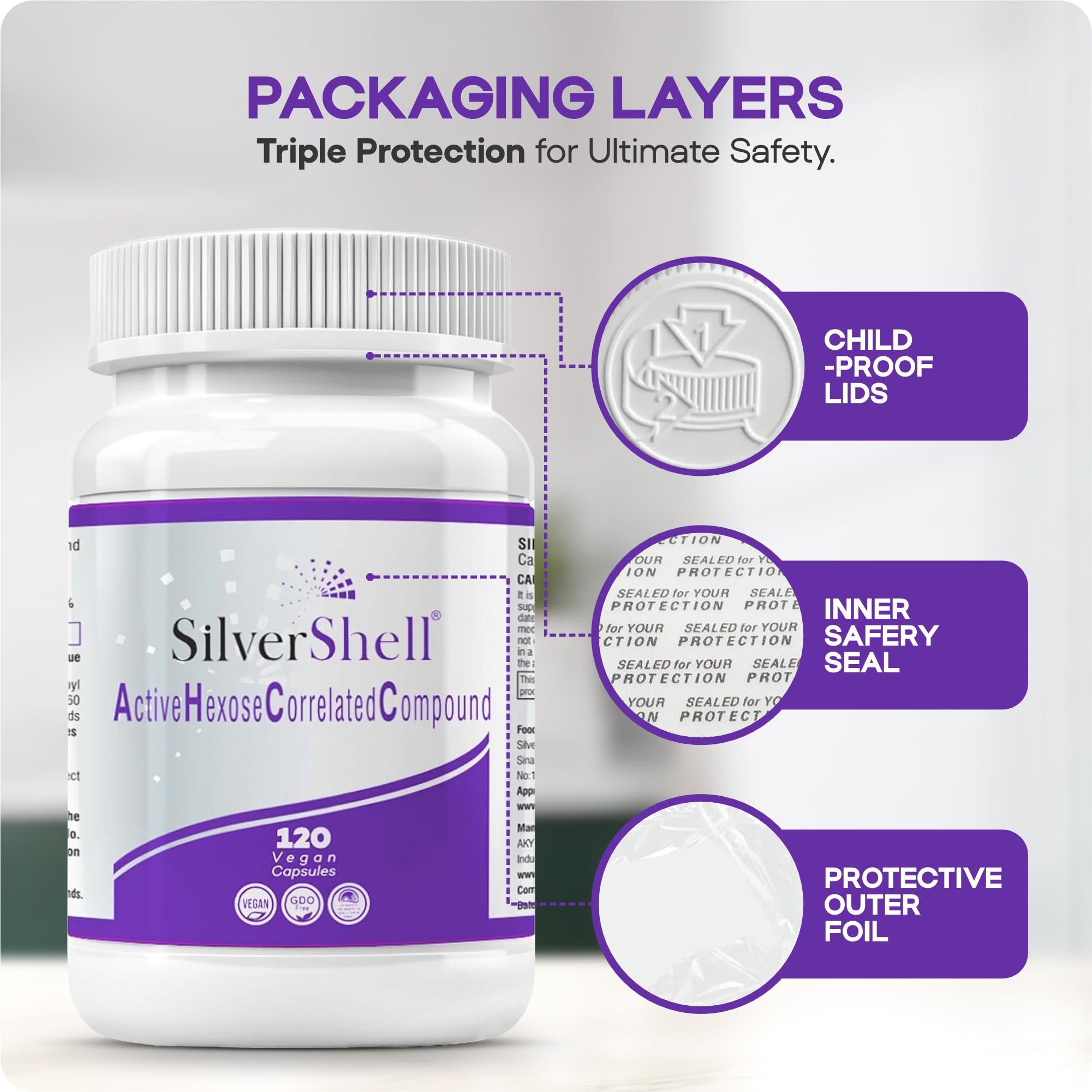 Active Hexose Correlated Compound Supplements – 120 Vegan Caps, 500mg – Organic Shiitake Mushroom Extract Supplement Capsules for Immune Support & Natural Immune Booster – Non-GMO & Gluten-Free