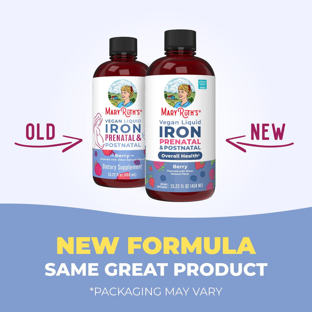MaryRuth’s Prenatal Postnatal Iron Liquid | Iron Supplement for Prenatal & Postnatal | Bioavailable Ferrochel | Red Blood Cell Production | Sugar Free | Vegan | Non-GMO | Gluten Free | 15.22 Fl Oz