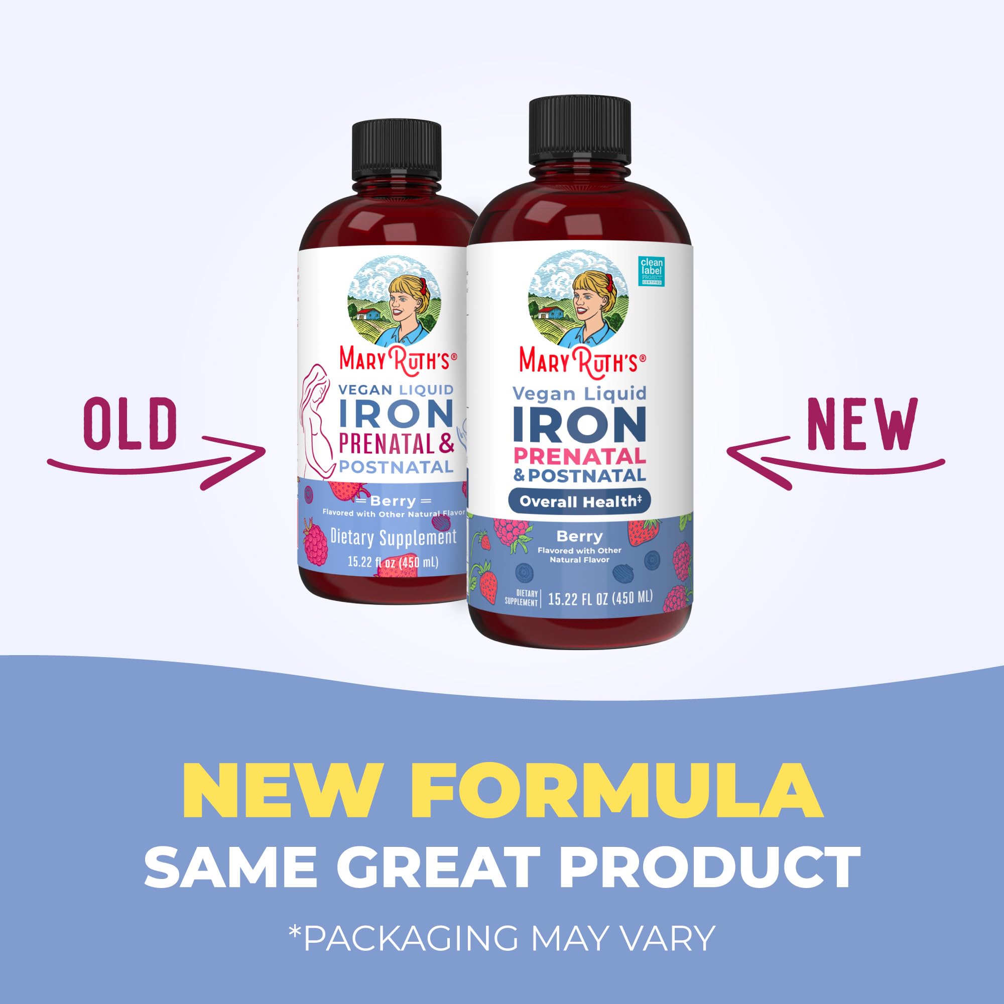 MaryRuth’s Prenatal Postnatal Iron Liquid | Iron Supplement for Prenatal & Postnatal | Bioavailable Ferrochel | Red Blood Cell Production | Sugar Free | Vegan | Non-GMO | Gluten Free | 15.22 Fl Oz