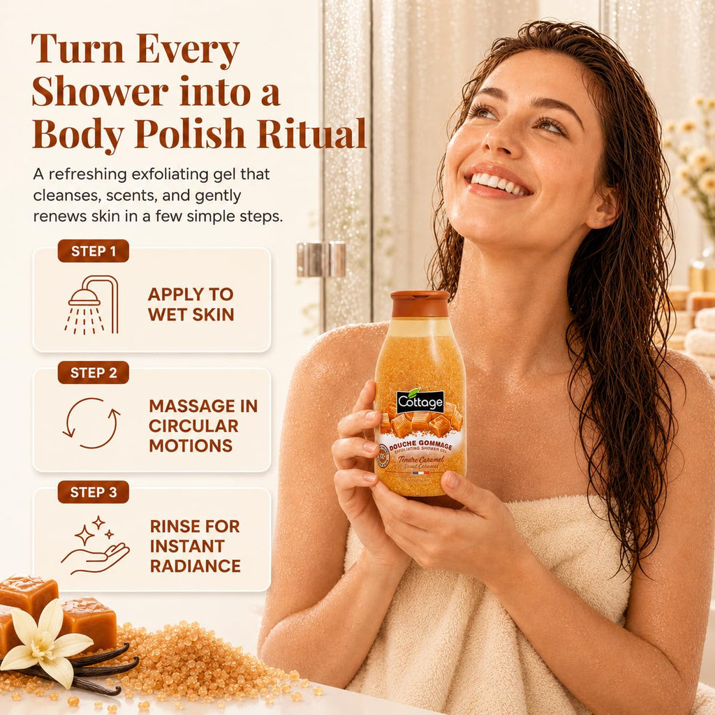 Cottage Douche Gommage Tendre Caramel Grains Exfoliants 100% Naturels 1 Unité