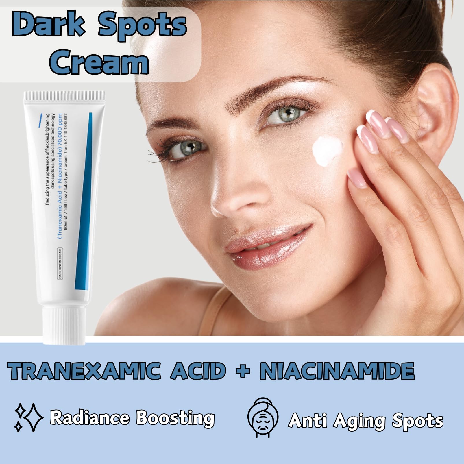Dark Spot Cream, Tranexamic Acid & Niacinamide Face Cream for Women, Anti Aging Face Cream for Freckles & Dark Spot Remover for Even Skin Tone, Moisturiser Face Women & Men, 50ml