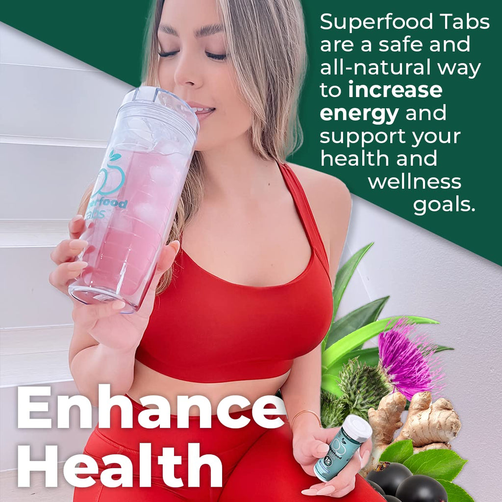 Superfood Tabs Superfoods Company Detox Cleanse Drink - Supplement for Women & Men- Support Healthy Weight- Improve Digestive Health & Bloating Relief - Mixed Berry Flavor [30 Tablets]