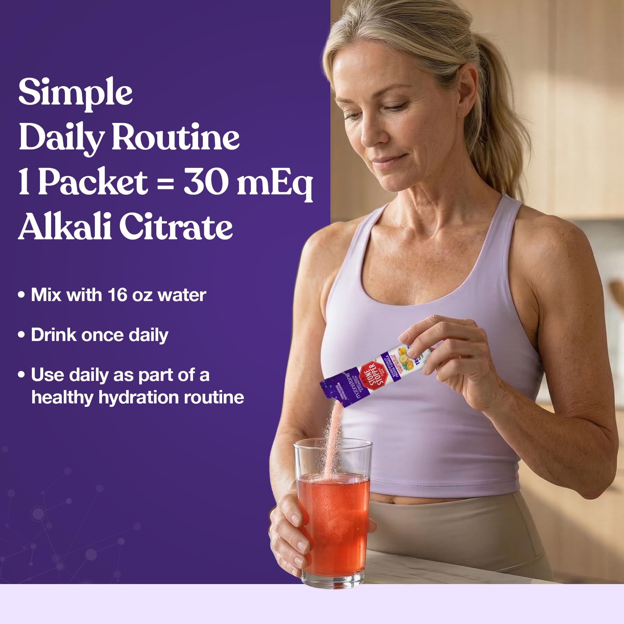 Moonstone Stone Stopper Drink Mix, Tropical, Kidney Stone Prevention, Calcium Oxalate Protector, Developed by Urologists to Improve Hydration and Support Kidney Health, 15 Day Supply