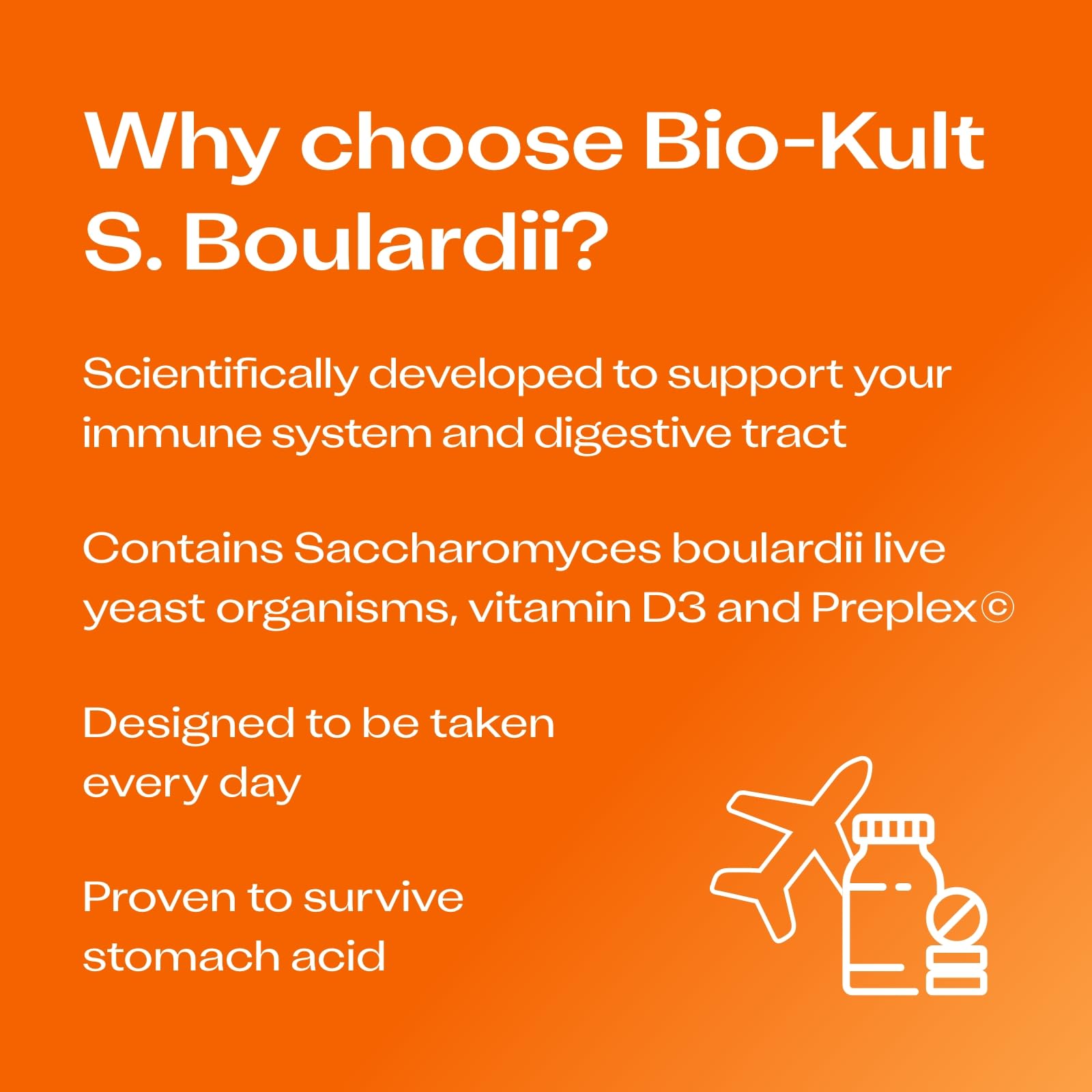 Bio-Kult S. Boulardii - Saccharomyces Yeast - Vitamin D3 - contributes to The Immune System