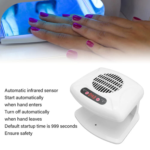 Air Nail Dryer, 300W Timing Air Nail Fan Blow Dryer, Regular Nail Polish Drying Fan with Hot and Cool Wind, Professional Nail Art Drying Fan for Manicure Salon and Daily Home Use
