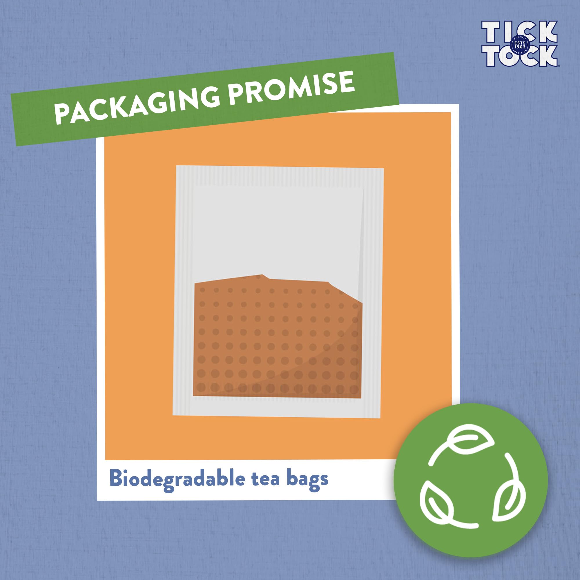 Tick Tock Rooibos Teabags, Caffeine-Free Tea, Pack of 4 x 40 Tea Bags (160 Teabags), Naturally Sweet Herbal Tea, Biodegradable, Rooibos UK, Redbush Tea Bags- 4 Pack