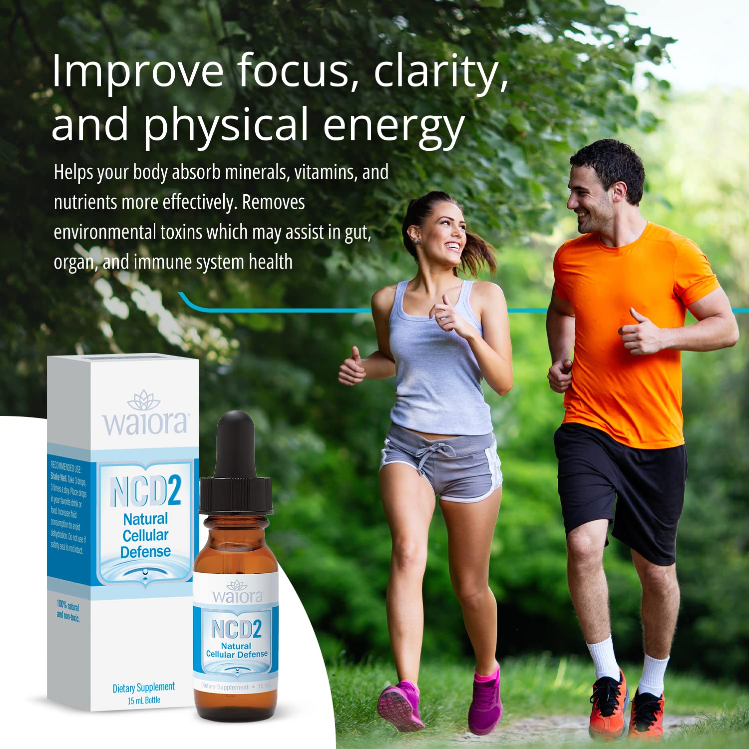 Waiora NCD2 Liquid Mineral Supplement, Advanced Cellular Support Formula, Daily Digestive & Detox, Immune, pH Balance, Cleansing; Easy-to-Use Drops (Three .5 oz Bottles, 270 serv)
