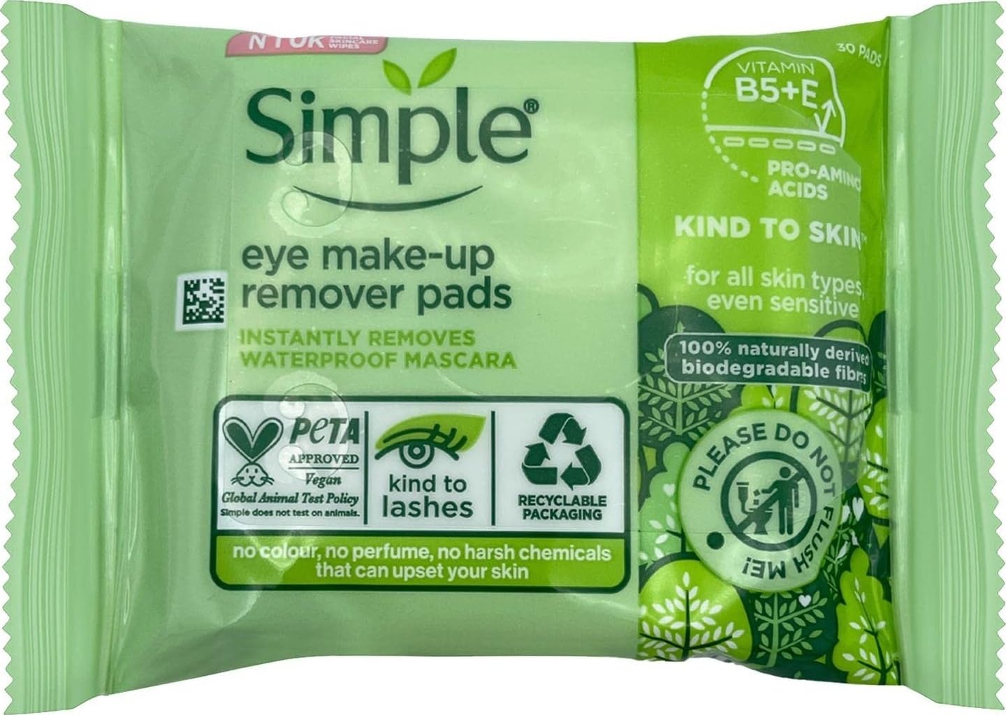 Simple Kind to Skin Eye Makeup Remover Pads 30 pads