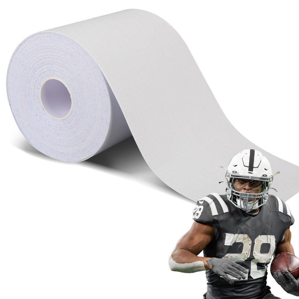 Inchfight White Extra Wide Football Turf Tape Protects Skin from Turf Burns, 1 Roll 4 Inch x 10 Yards, Ultra Sticky, Breathable & Hypoallergenic Athletic Turf Tape for All Levels of Football Athletes