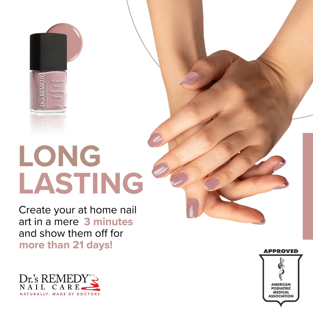 Dr’s Remedy 3 Pack Nail Polish Kit, ANNIVERSARY Kit, All Natural Enriched Nail Strengthener Non Toxic and Organic - BRAVE Berry/TOTAL Two-in-One Glaze/RESILIENT Rose