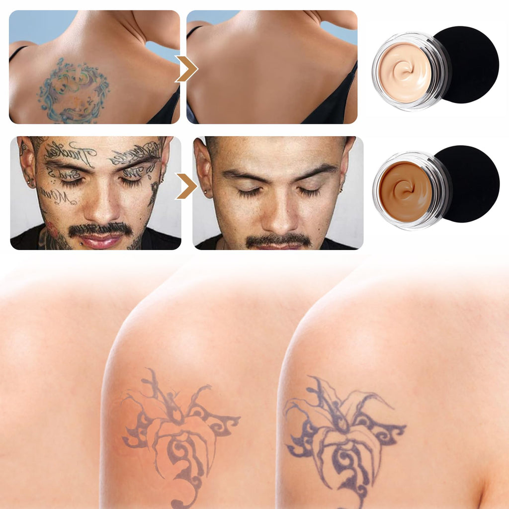 Tattoo Cover up Makeup Waterproof & Sweatproof Tattoo Concealer Full Coverage Body Concealer Hidden Spot Birthmarks Scars for Men and Women