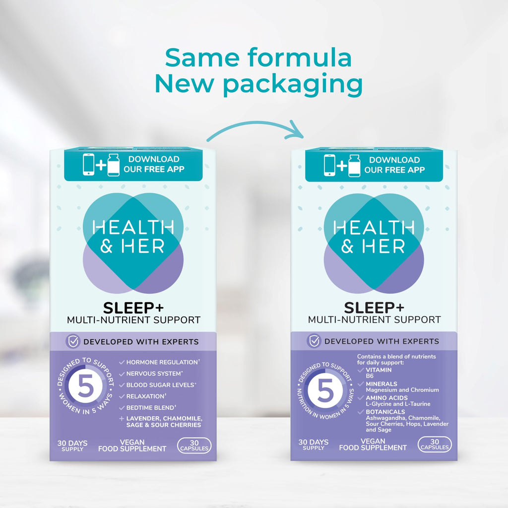 Health & Her Sleep+ Women's Supplement, Vegan, 60-Day Supply