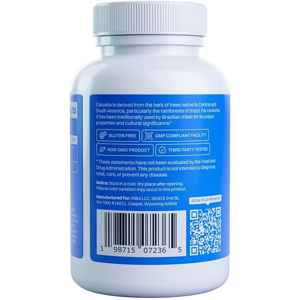 Catuaba Bark Extract (CatuaPure) | 1200mg Per Serving | 90 Capsules | Made in USA