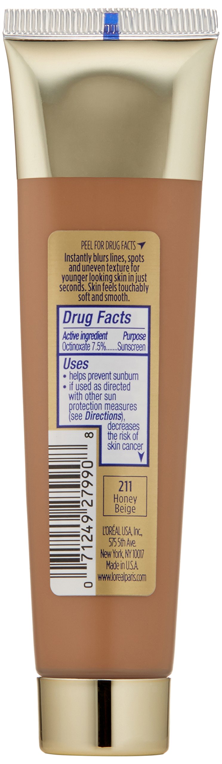 L’Oréal Paris Visible Lift Blur Foundation, 211 Honey Beige, 1.3 Fluid Ounce