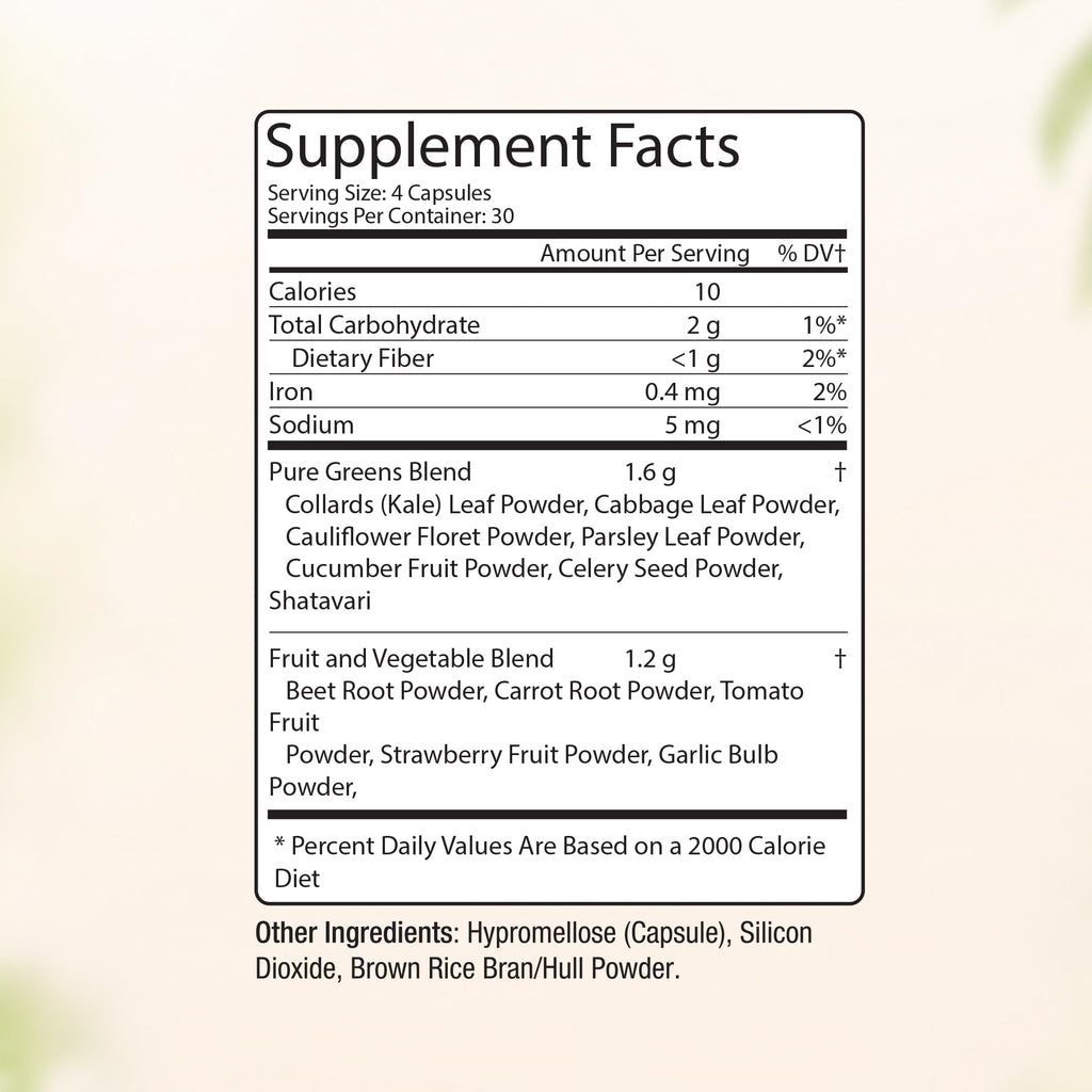 NUU3 Nature’s Superfuel - Fruits & Veggies Capsules for Men & Women - Nutritional Support for Immunity, Wellness, Active Lifestyle & Gut Health - Vitamins Minerals & Antioxidants - 120 Capsules