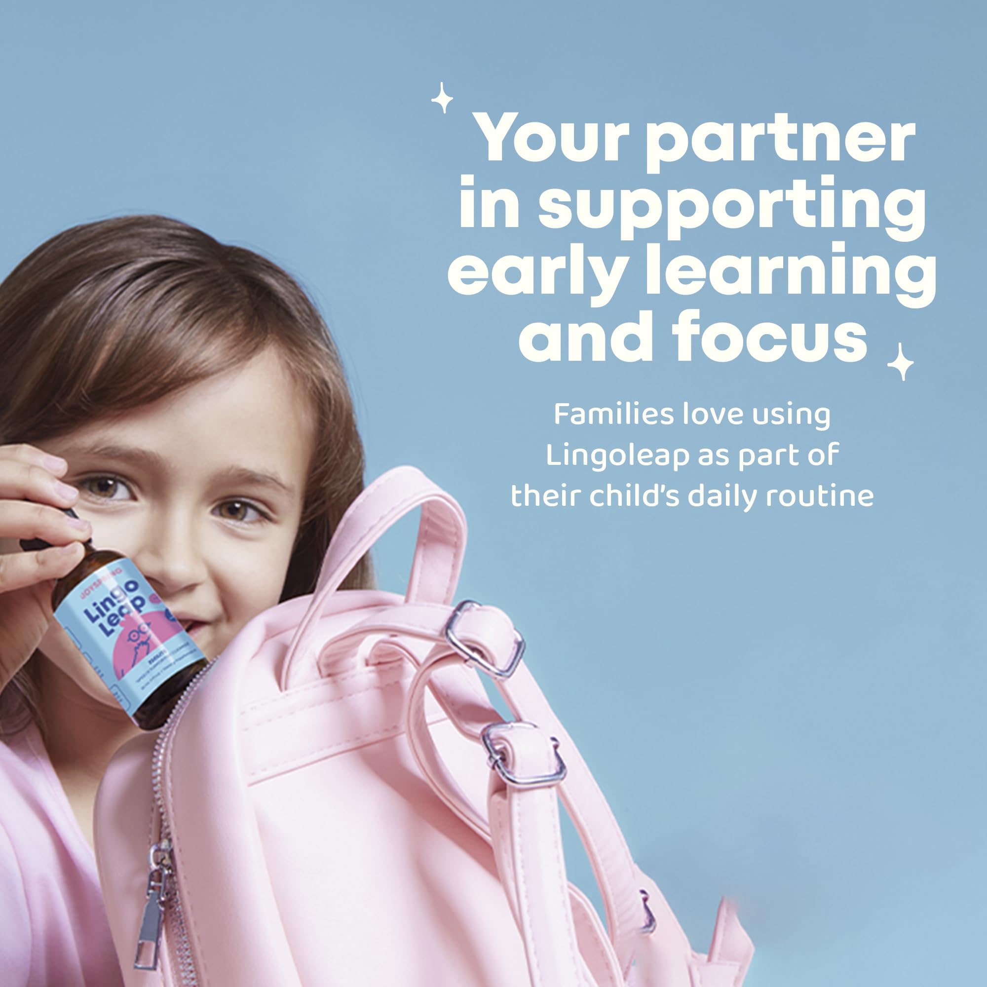 JoySpring LingoLeap – Liquid Kids Formula with Zeolite Clinoptilolite, Methylated B12 & Vitamin D3 | Gentle Daily Support for Kids’ Wellness | Ages 3+ | (1fl oz) 30 Servings