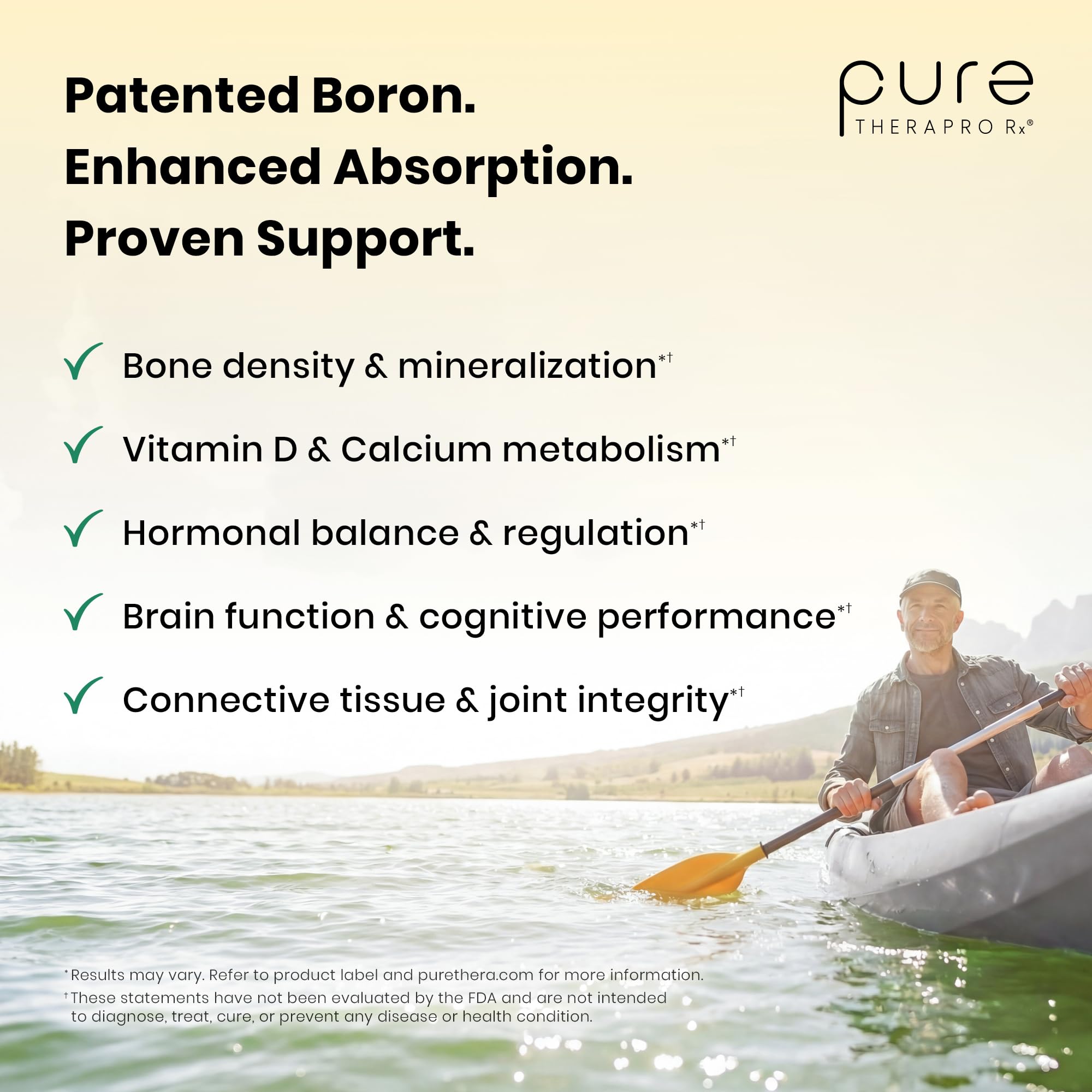 Pure TheraPro Rx Bio Boron, 30mg/Capsule, 90 Capsules, Bororganic Glycine Boron Supplements for Men & Women, Vegan Mineral Supplements for Bones, Cardiovascular Function & Immunity Support